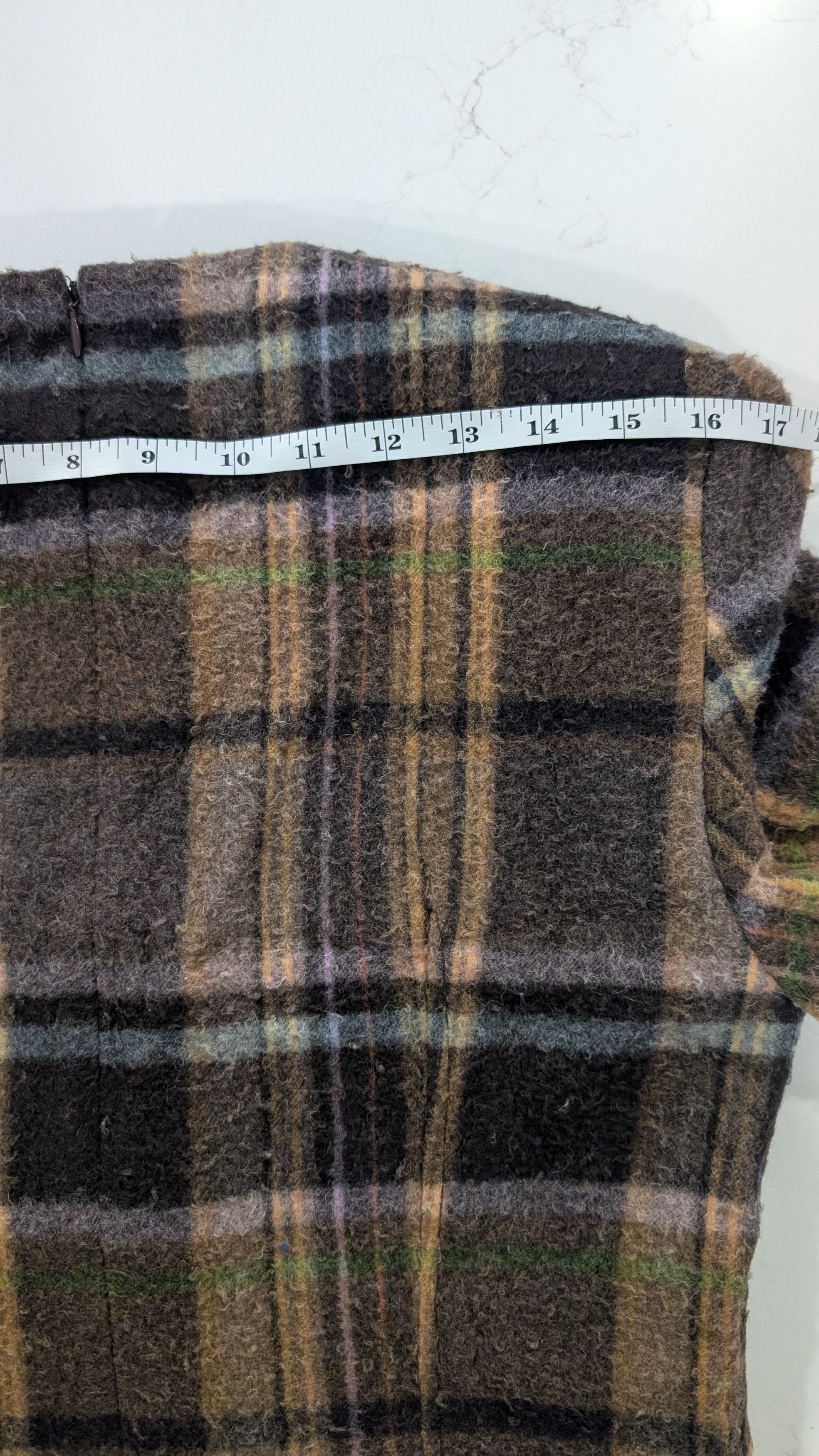 Acne Studios Acne Studios Delfin Plaid Wool Mini Dress Brown Ruffle Hem Size S / US 4 / IT 40 - 17 Thumbnail