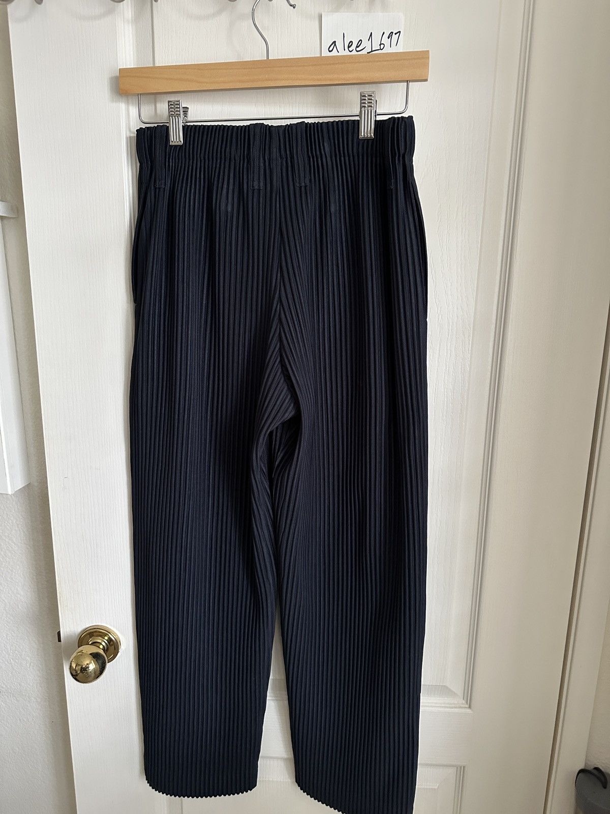 Homme Plisse Issey Miyake Navy Basics Trousers Size US 29 - 2 Thumbnail