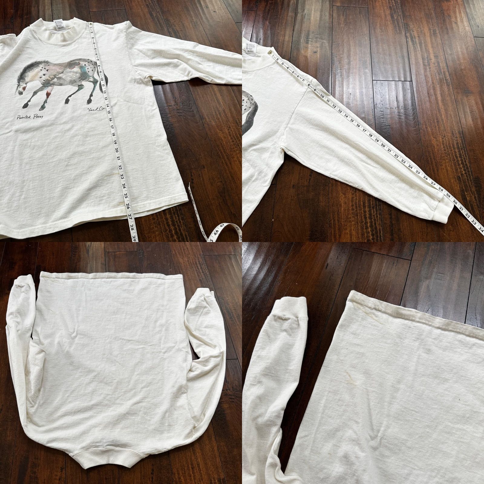 Vintage VINTAGE T-SHIRT Abstract Painting Of Horse VTG White L Crew Neck Short Sleeve Men Graphic Print 90s Vintage Passion Art Rap Music Love Pop Lord Carol Size US L / EU 52-54 / 3 - 8 Thumbnail