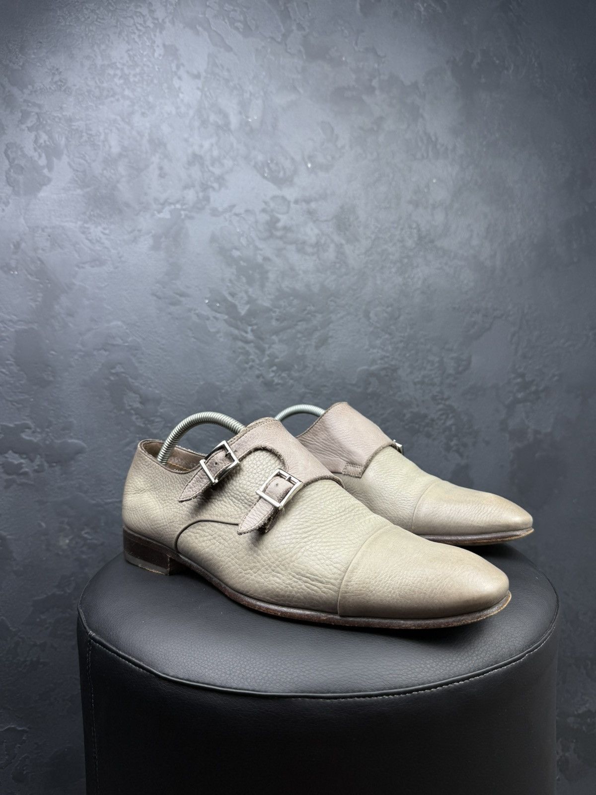 Santoni Santoni Men's Leather Double Monk Strap Shoes Size 8 Size US 8 / EU 41 - 7 Thumbnail