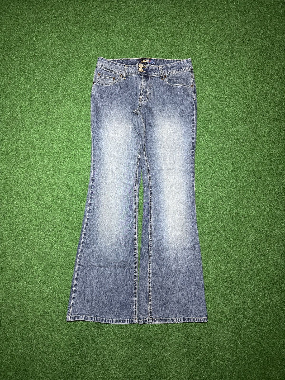 Vintage Y2K Angels Low Rise Flare Womens 13 Stretch 32x32 Jeans Size 32" / US 10 / IT 46 - 1 Thumbnail