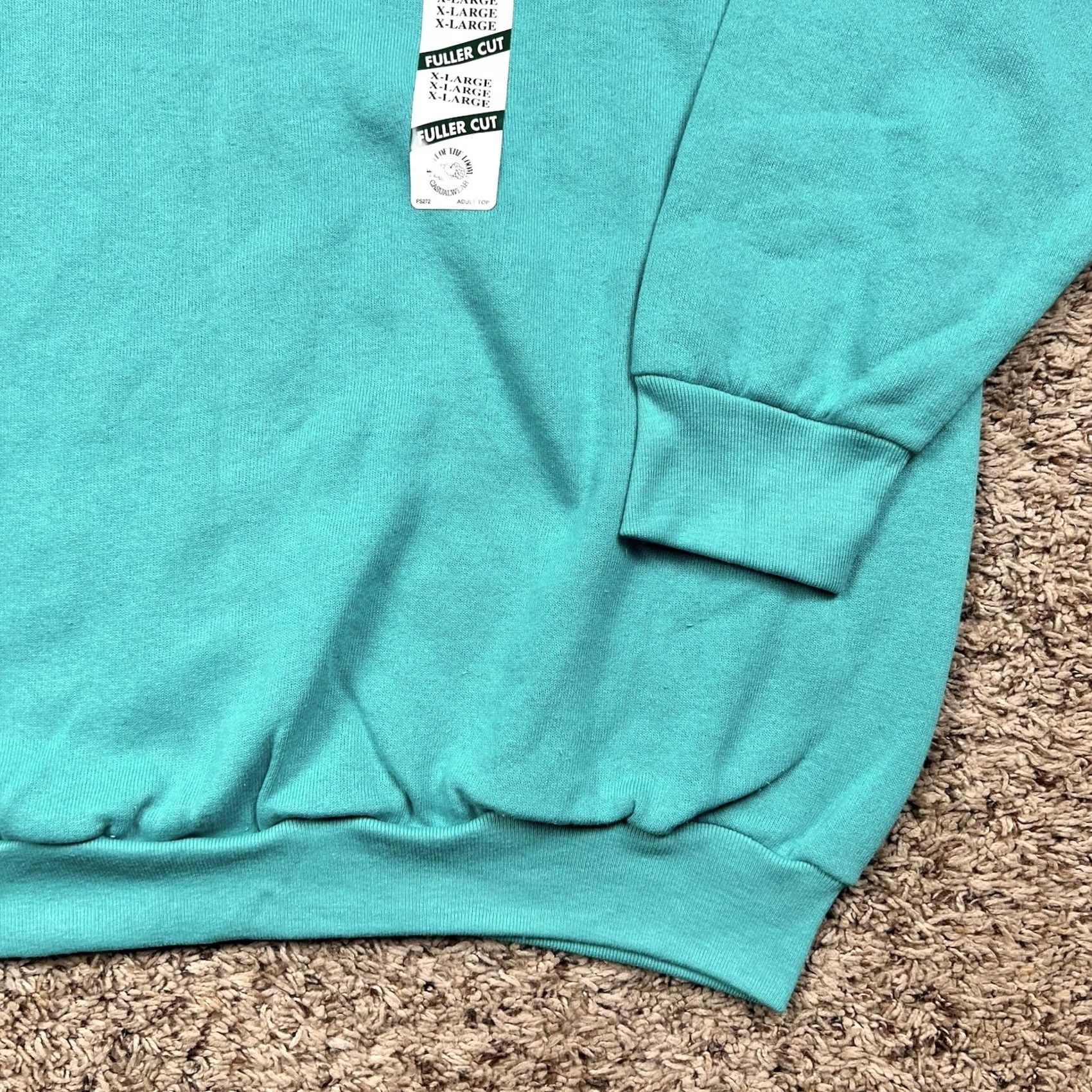Fruit Of The Loom VINTAGE Fruit of the Loom Raglan Mockneck Sweatshirt Womens XL Teal Size XL / US 12-14 / IT 48-50 - 5 Thumbnail