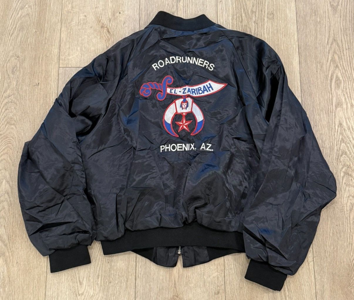 Vintage Vintage Pro Fit 80s Satin Bomber Jacket El Zaribah (Doug) Size US XL / EU 56 / 4 - 3 Thumbnail