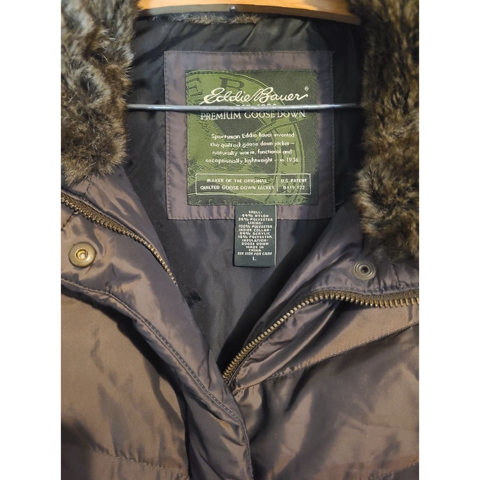 Eddie Bauer Eddie Bauer Womens XS Down Puffer Vest Brown Faux Fur Lined Collar See Photos Size L / US 10 / IT 46 - 3 Thumbnail