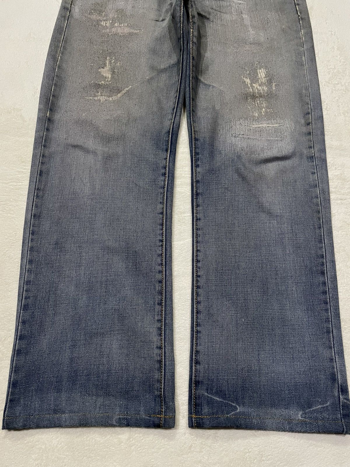 Polo Ralph Lauren Vintage Polo Denim Distress Mudwash Faded Jeans Size US 33 - 3 Thumbnail