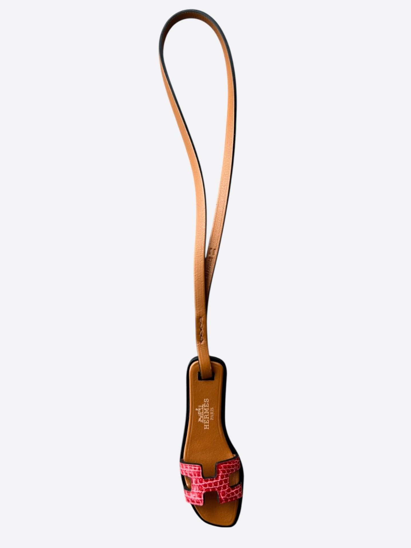 Hermes Hermes Brown & Red Lizard Mini Oran Sandal Bag Charm Size ONE SIZE - 1 Thumbnail