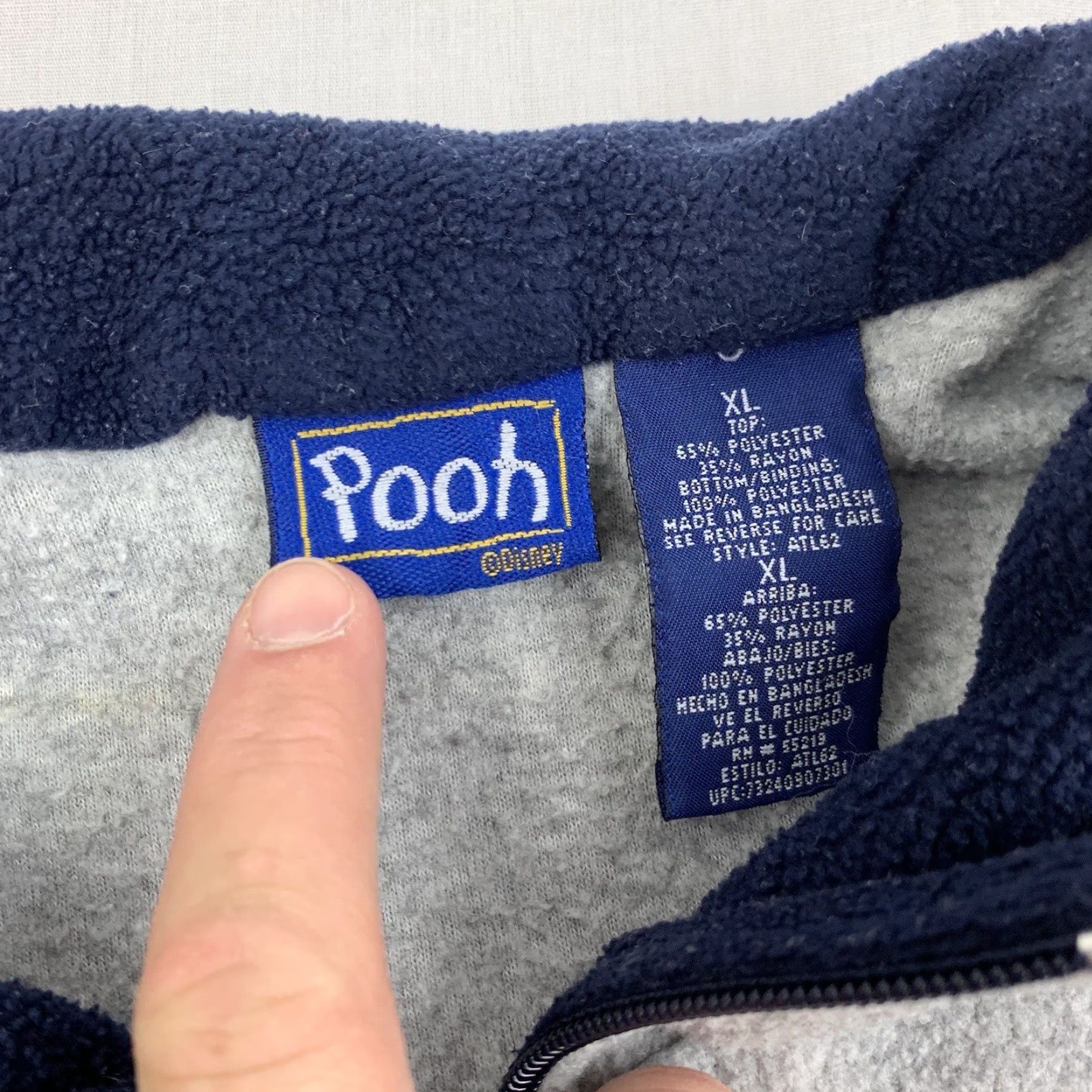 Vintage VINTAGE Winnie the Pooh Tigger Fleece Jacket Womens XL Blue Gray Fall Winter 90s Size XL / US 12-14 / IT 48-50 - 4 Thumbnail