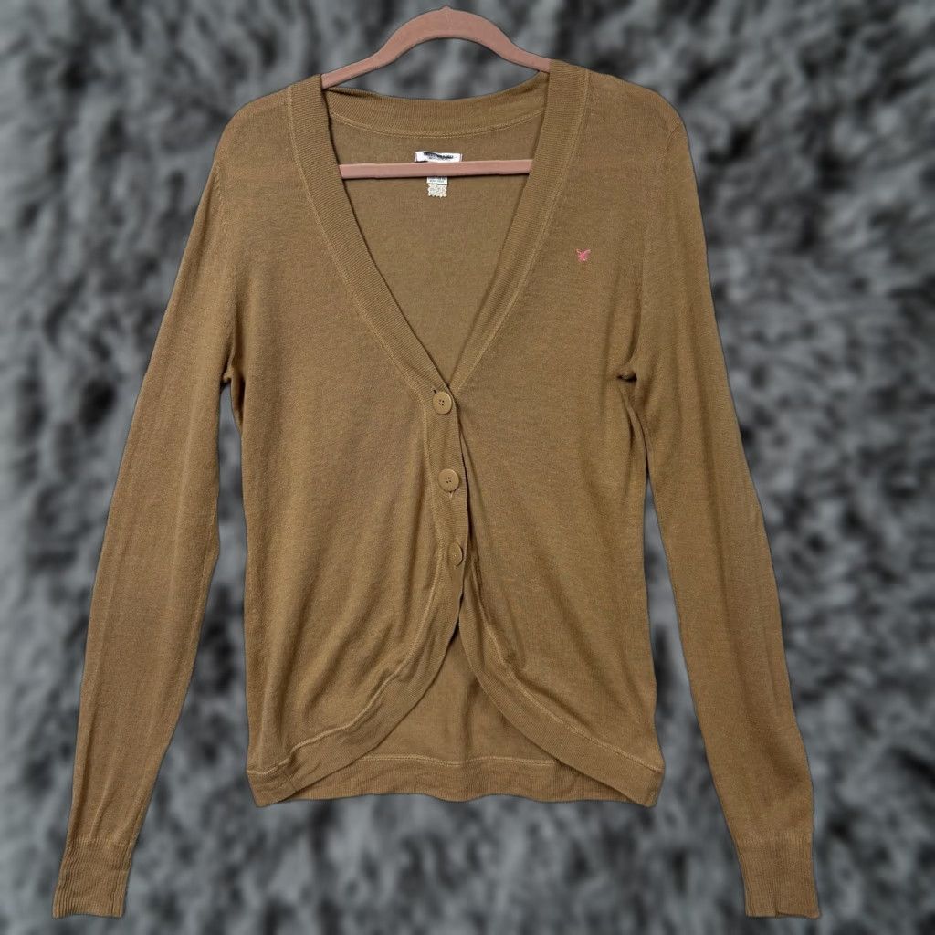 American Eagle Outfitters American Eagle Cardigan Sweater Womens L Tan Brown Layering Preppy Lagenlook Size L / US 10 / IT 46 - 1 Thumbnail