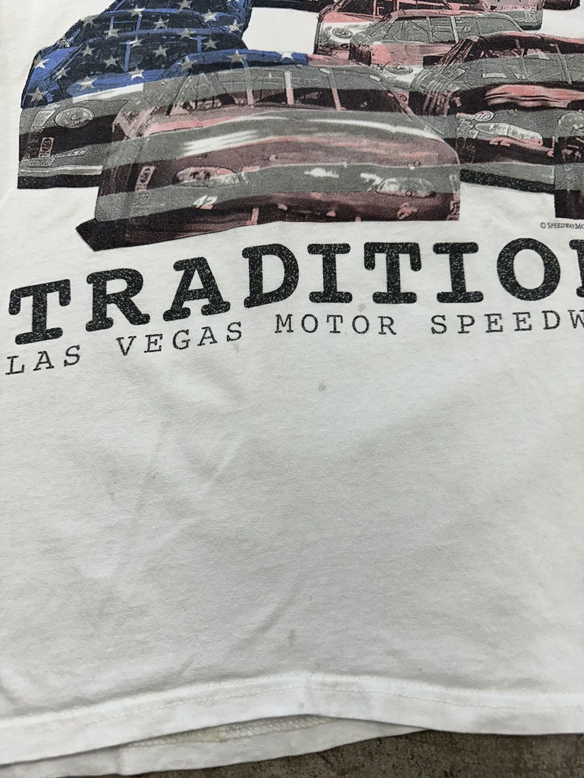 NASCAR Vintage 90s Las Vegas Motor Speedway USA Flag Racing T-Shirt Size US L / EU 52-54 / 3 - 5 Thumbnail