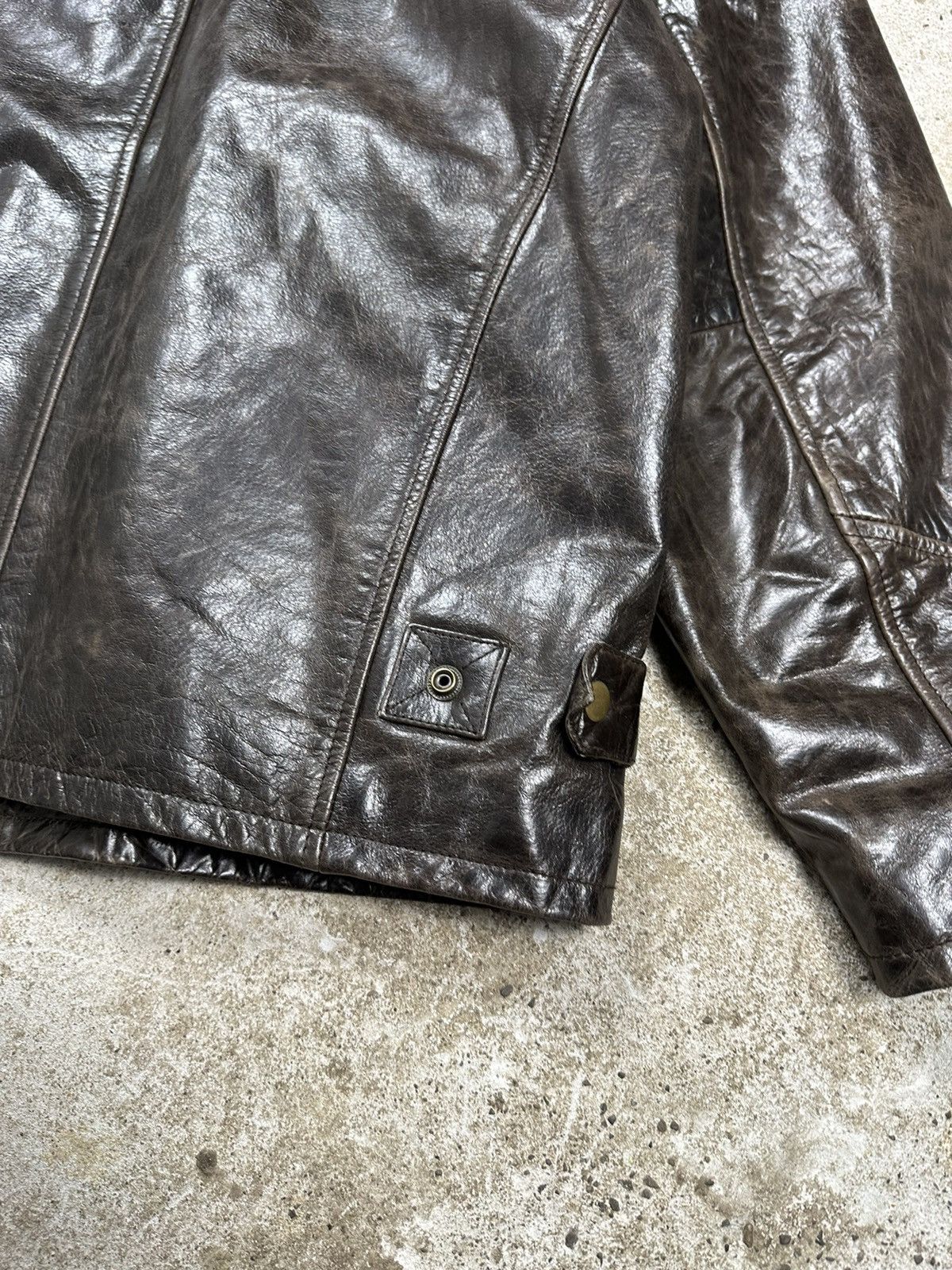 Genuine Leather × Vintage ‼️ Vintage 90s Brown Washed Leather Jacket Size US L / EU 52-54 / 3 - 12 Thumbnail
