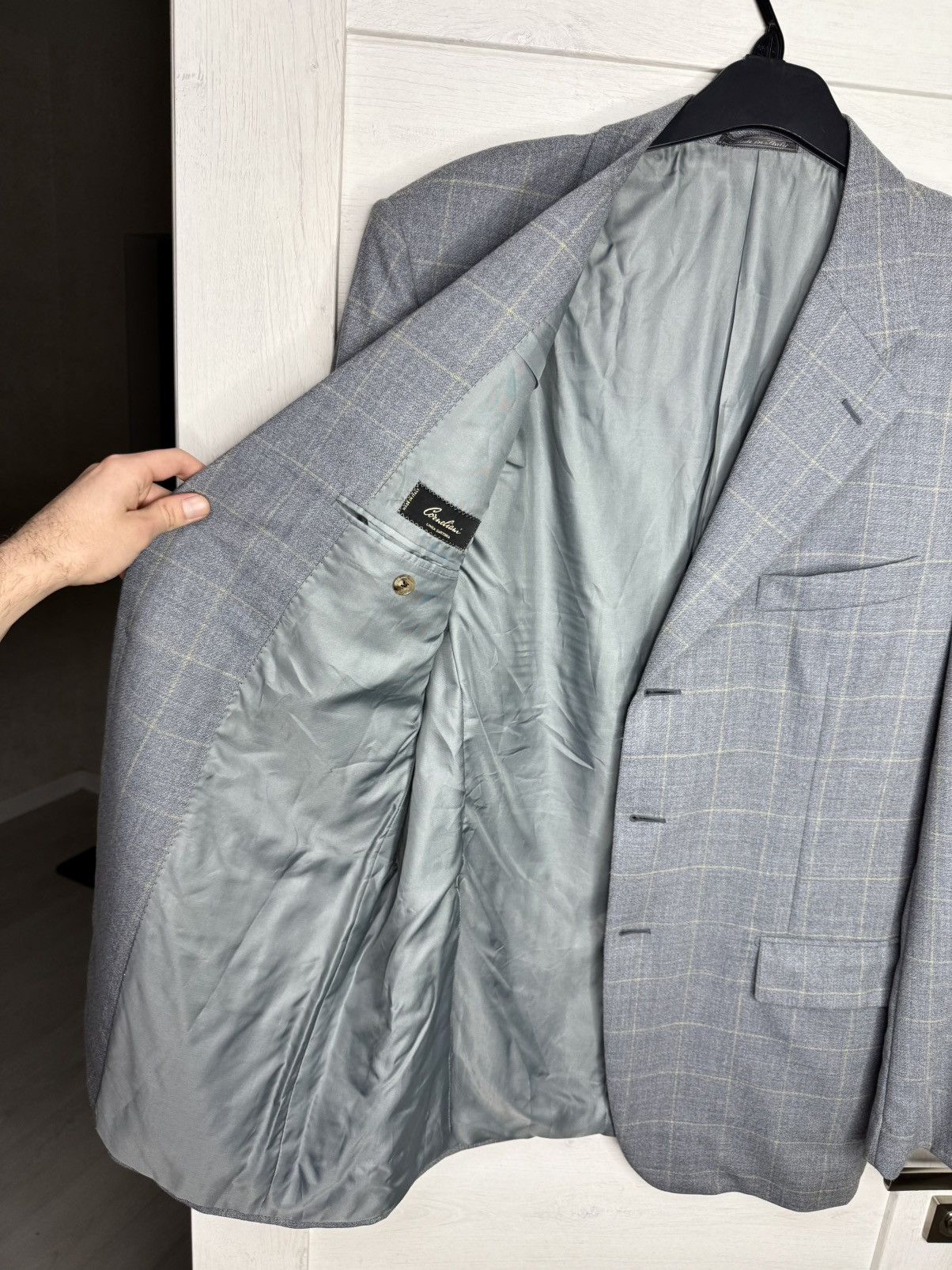 Corneliani Corneliani Linea Sartoria Handmade Gray Check Blazer 54L Size 54L - 4 Thumbnail