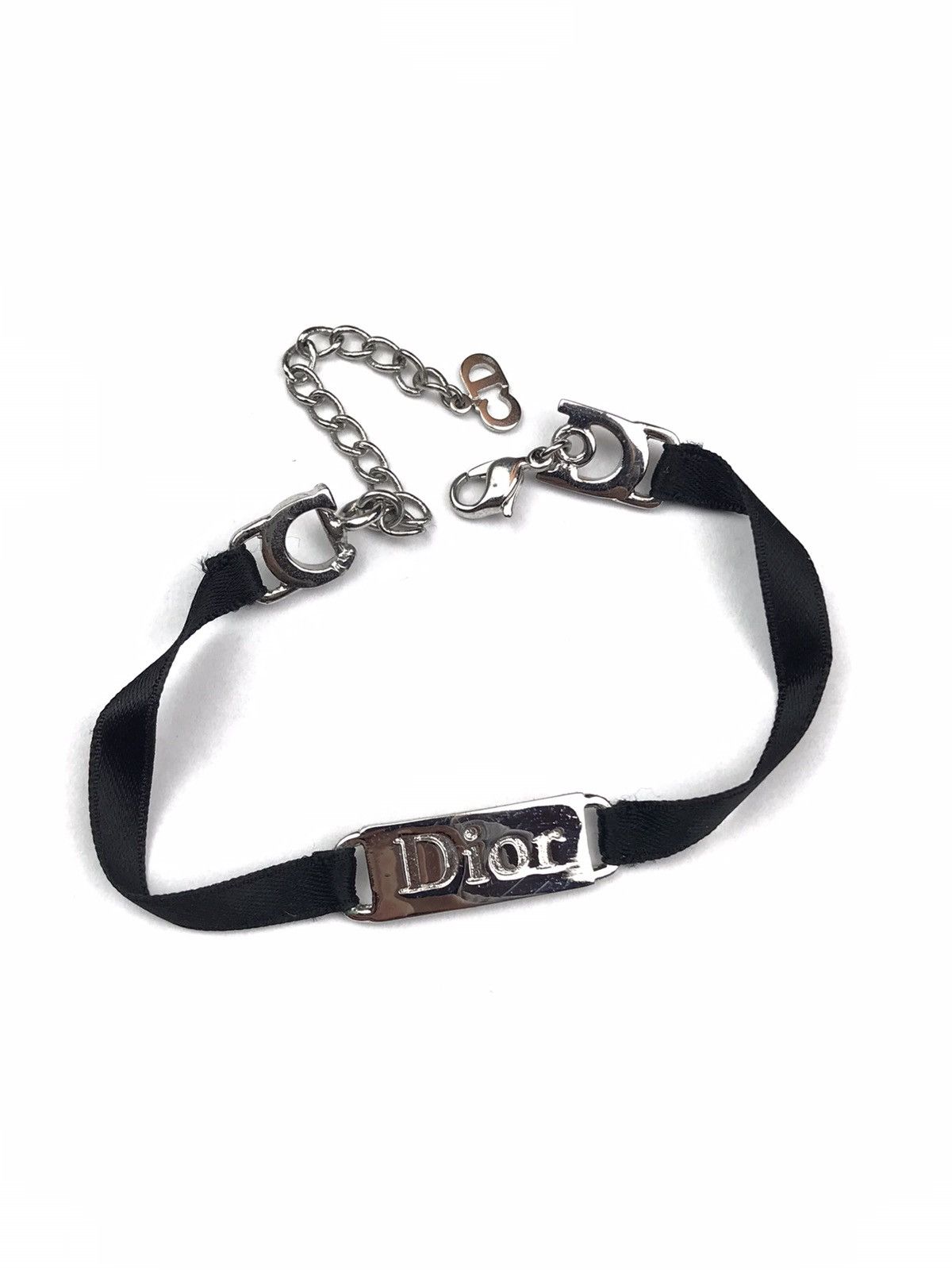 image of Dior Plate & Ribbon Bracelet in Black, Women's