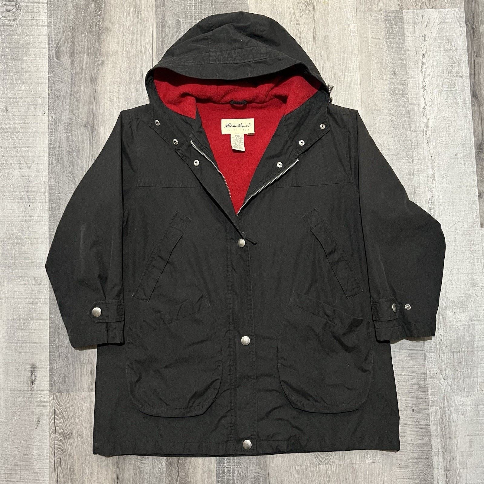 Eddie Bauer Eddie Bauer Womens Black Mountain Parka Red Fleece Lined Size S / US 4 / IT 40 - 1 Thumbnail