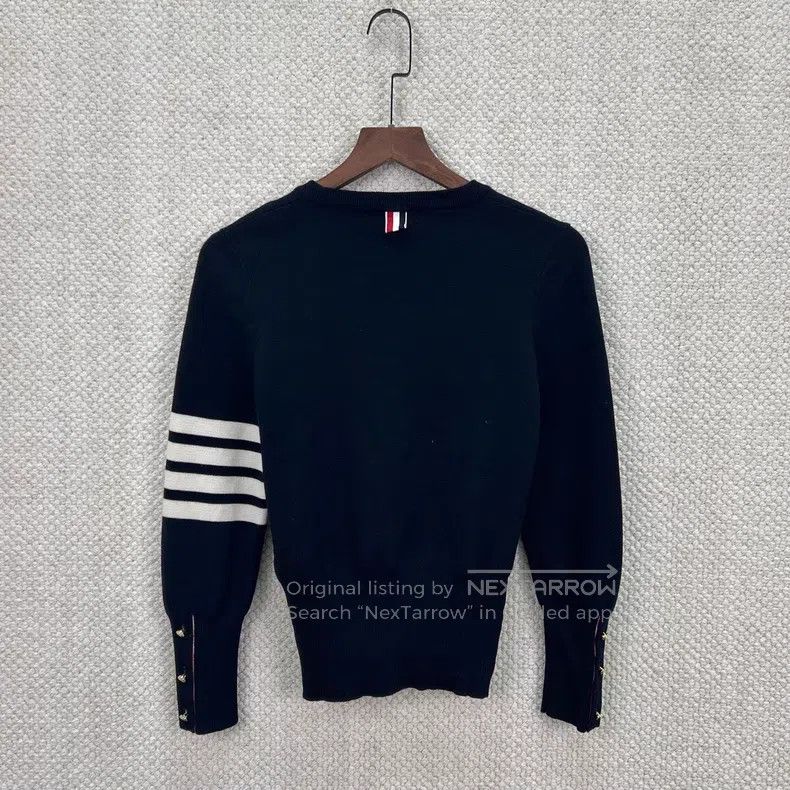 Thom Browne Thom Browne Basic Gold Button Four Stripe Sweatshirt Size US XS / EU 42 / 0 - 2 Thumbnail