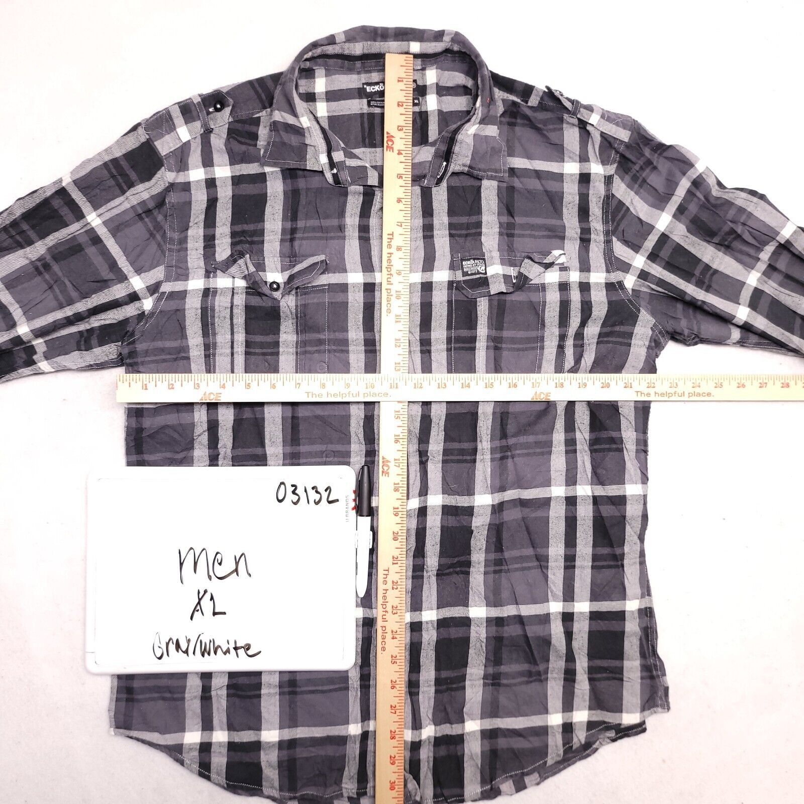 Ecko Unltd. Ecko Unltd Madras Flannel Shirt Men Size Extra Large XL Gray Size US XL / EU 56 / 4 - 6 Thumbnail