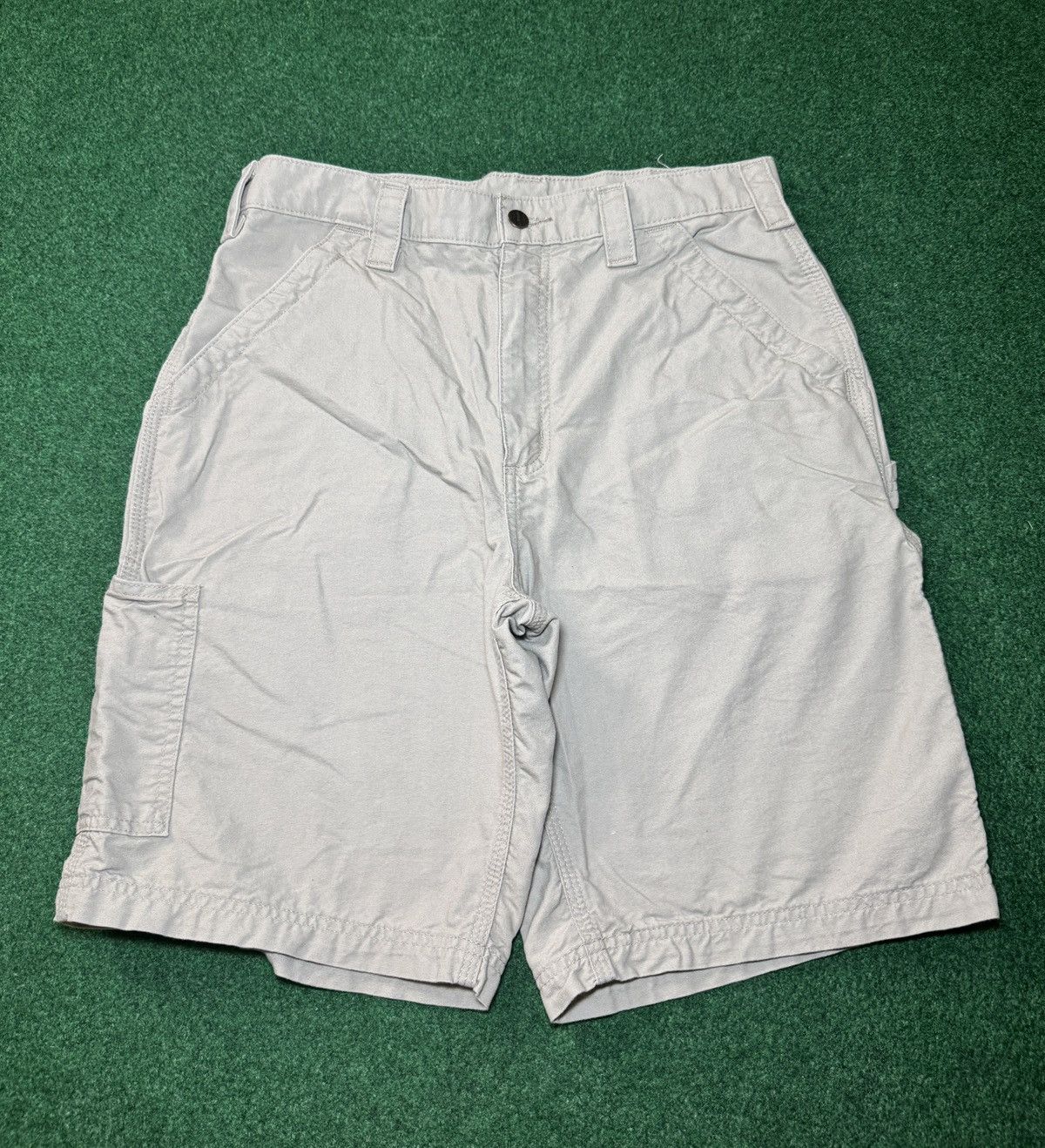 Carhartt Y2K Carhartt Biege Baggy Grunge 12” Carpenter Shorts Size US 33 - 2 Thumbnail