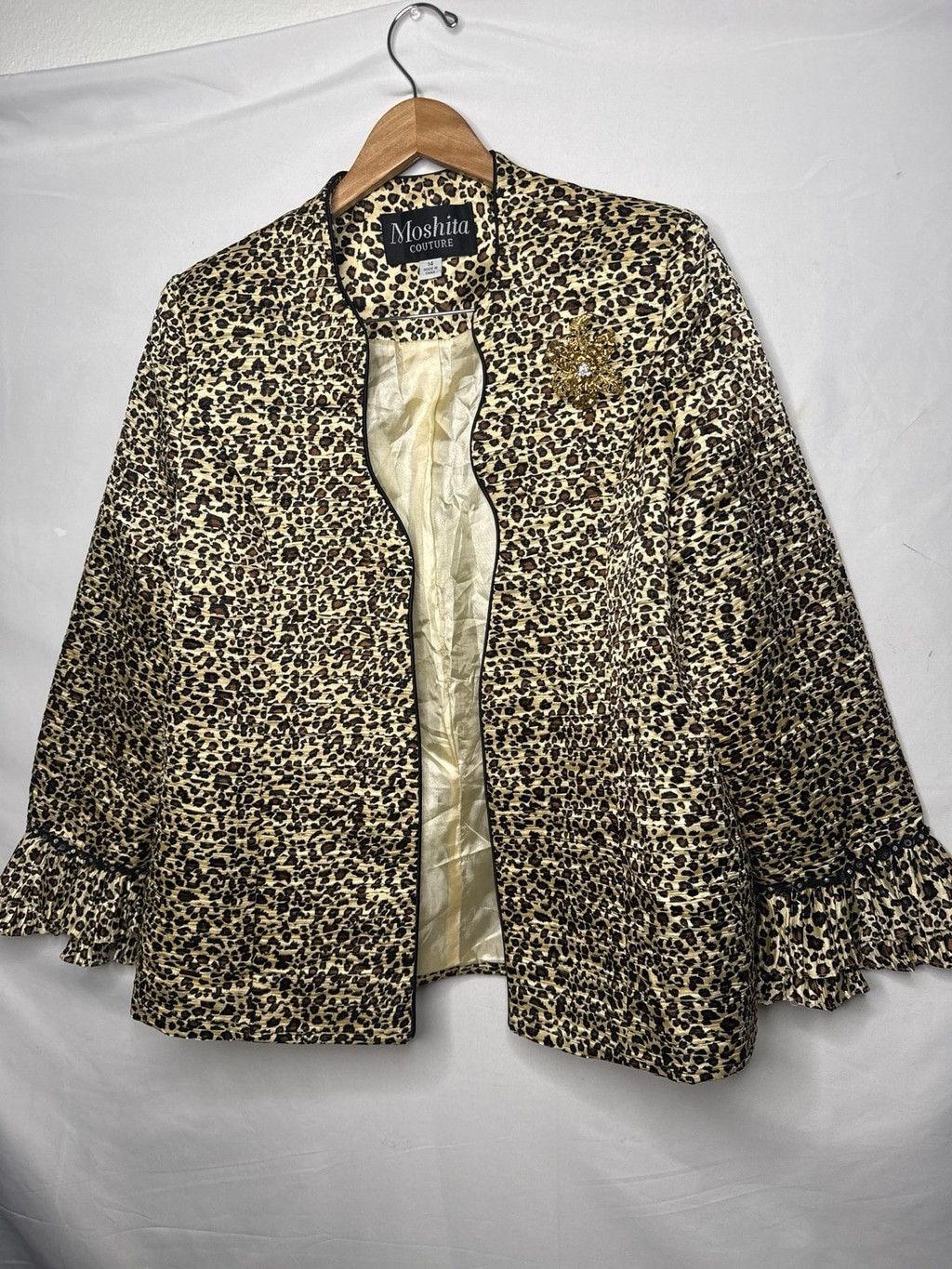 Other Moshita Couture leopard blazer with brooch sewn in sz 14 Size XL / US 12-14 / IT 48-50 - 2 Thumbnail