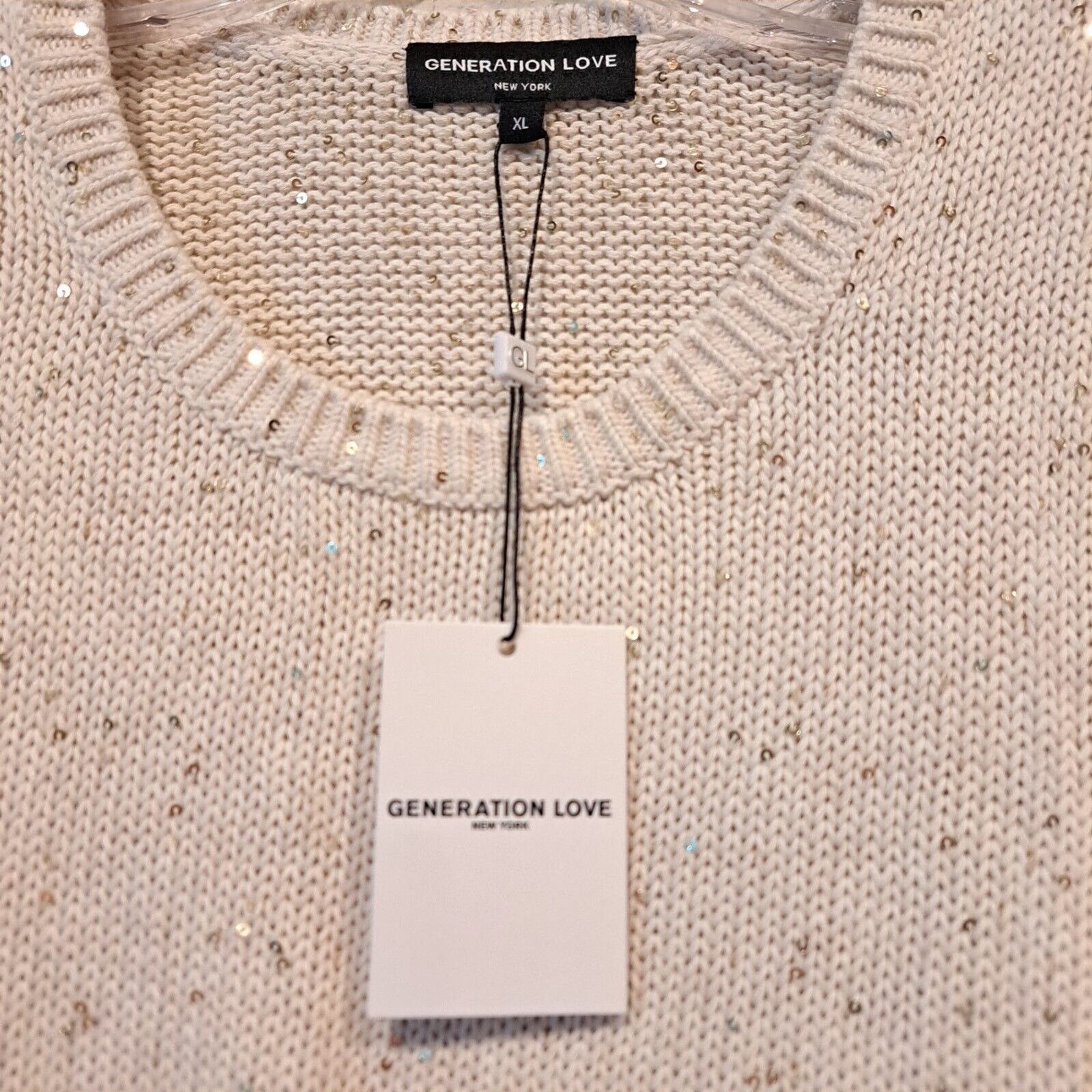 Generation Love GENERATION LOVE Viola Sequin Beige Sweater Dress Women's XL Size XL / US 12-14 / IT 48-50 - 4 Thumbnail