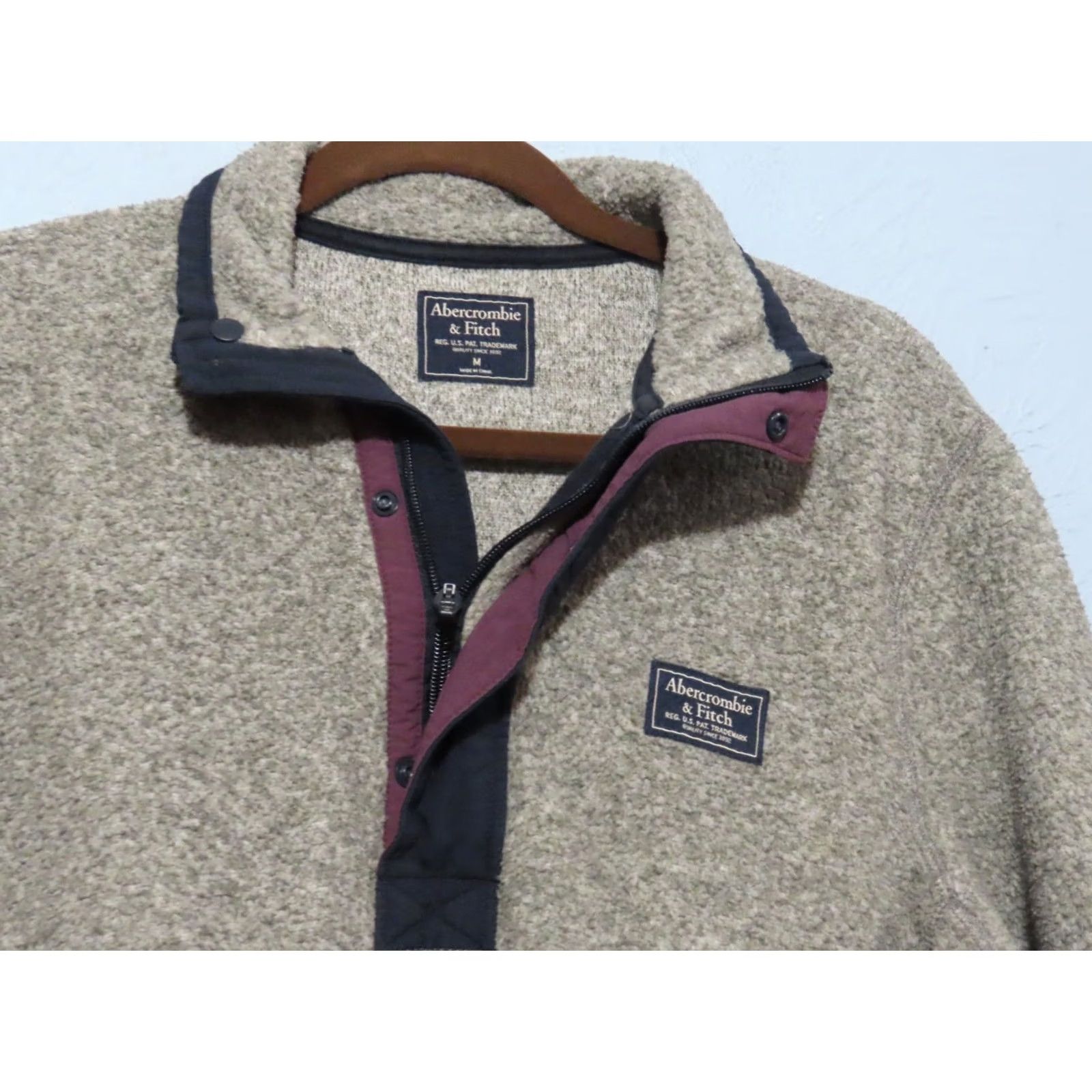 Abercrombie & Fitch VINTAGE Abercrombie & Fitch 1/4 Zip Pullover Sweatshirt Men M Gray Fleece Athletic Long Sleeve Casual Seasonal Classi c Size US M / EU 48-50 / 2 - 4 Thumbnail