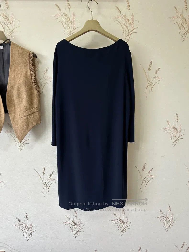 The Row The row Dark blue minimalist straight dress Size M / US 6-8 / IT 42-44 - 3 Thumbnail