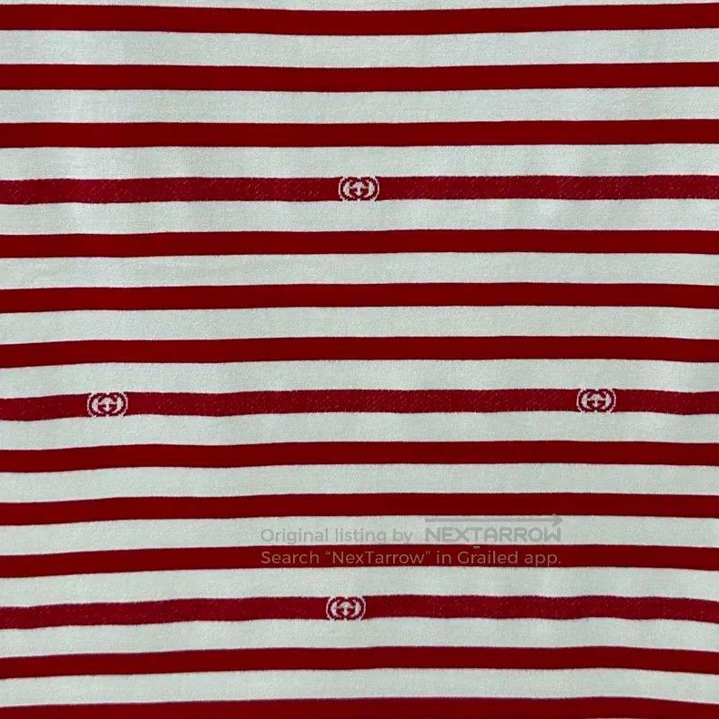 Gucci Gucci Size12 Red and white striped full print short sleeves Size L / US 10 / IT 46 - 4 Thumbnail