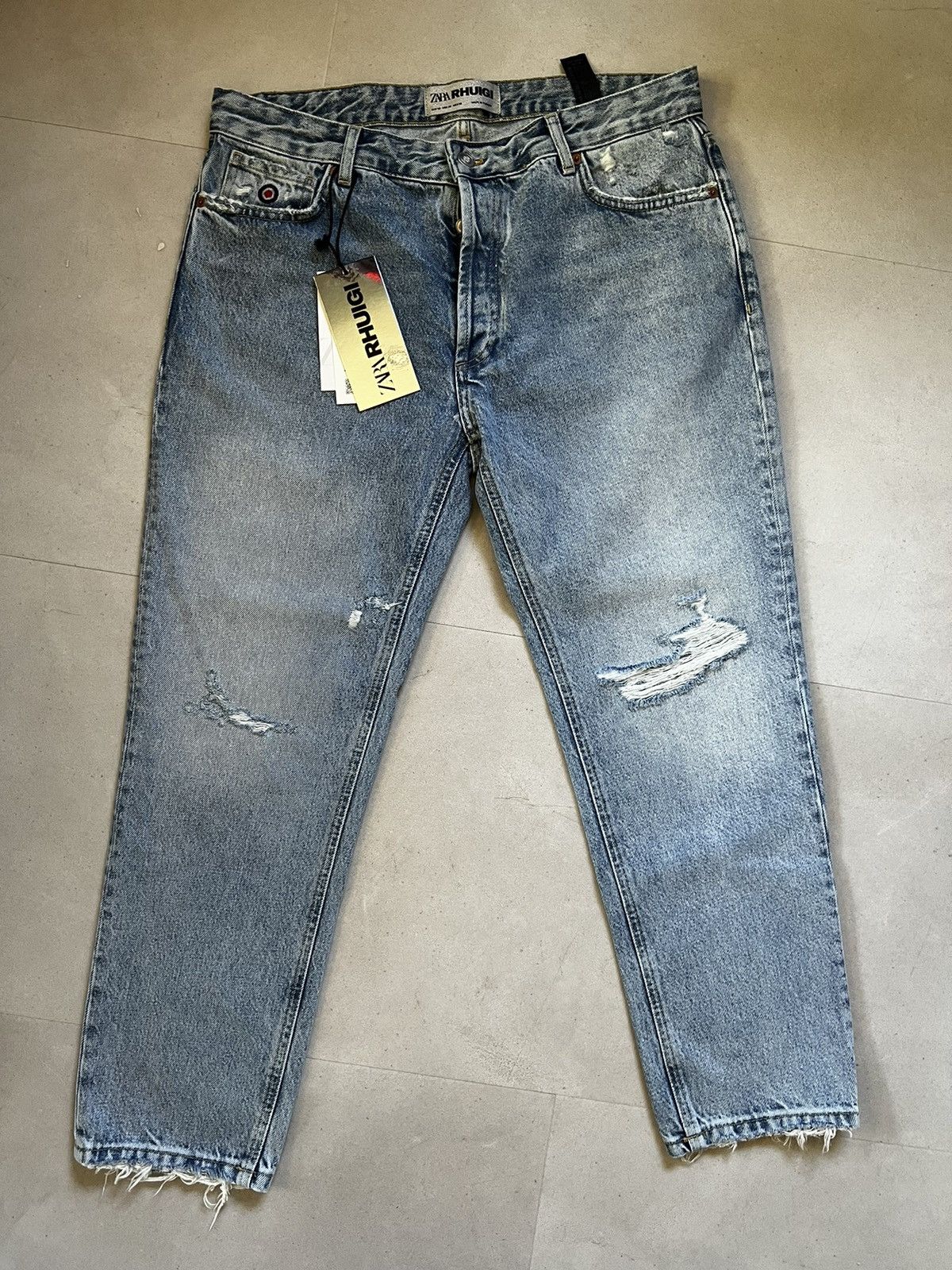 image of Rhude x Zara Distressed Denim Jeans, Men's (Size 36)