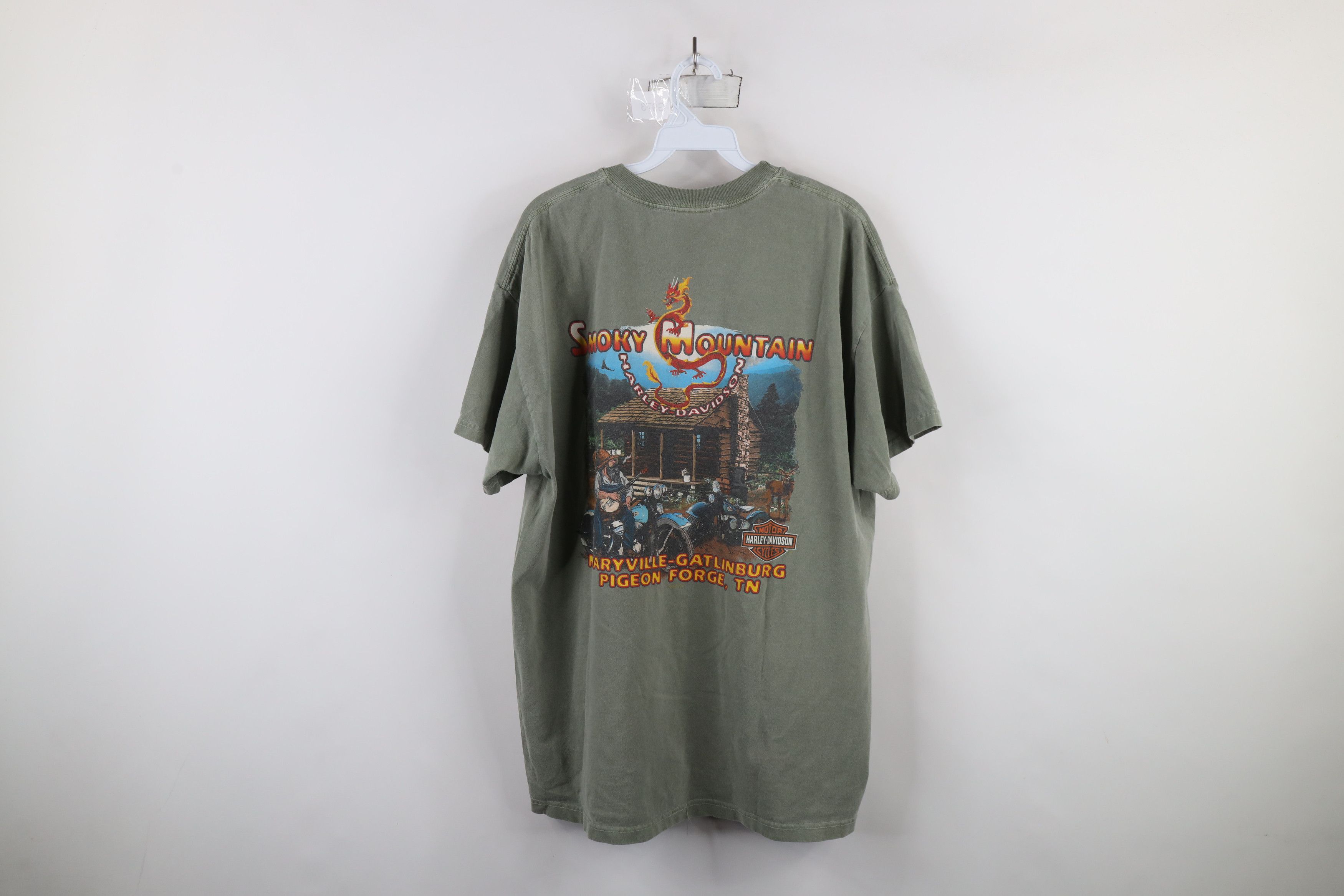 Harley Davidson × Vintage Vintage Y2K 2006 Harley Davidson Dragon T-Shirt Green USA Size US XL / EU 56 / 4 - 12 Thumbnail