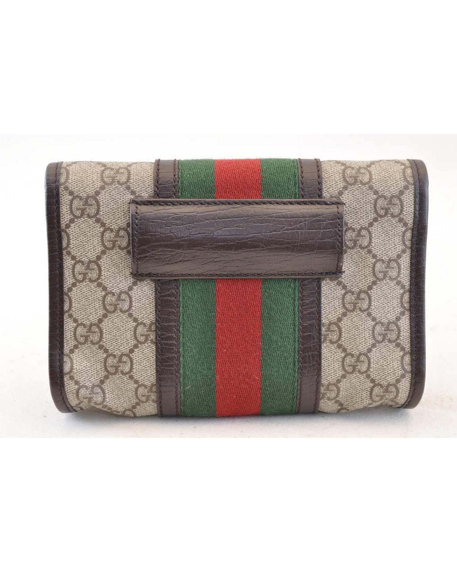 image of Gucci Gg Canvas Sherry Line Web Waist Bag Bum Bag in Brown, Women's