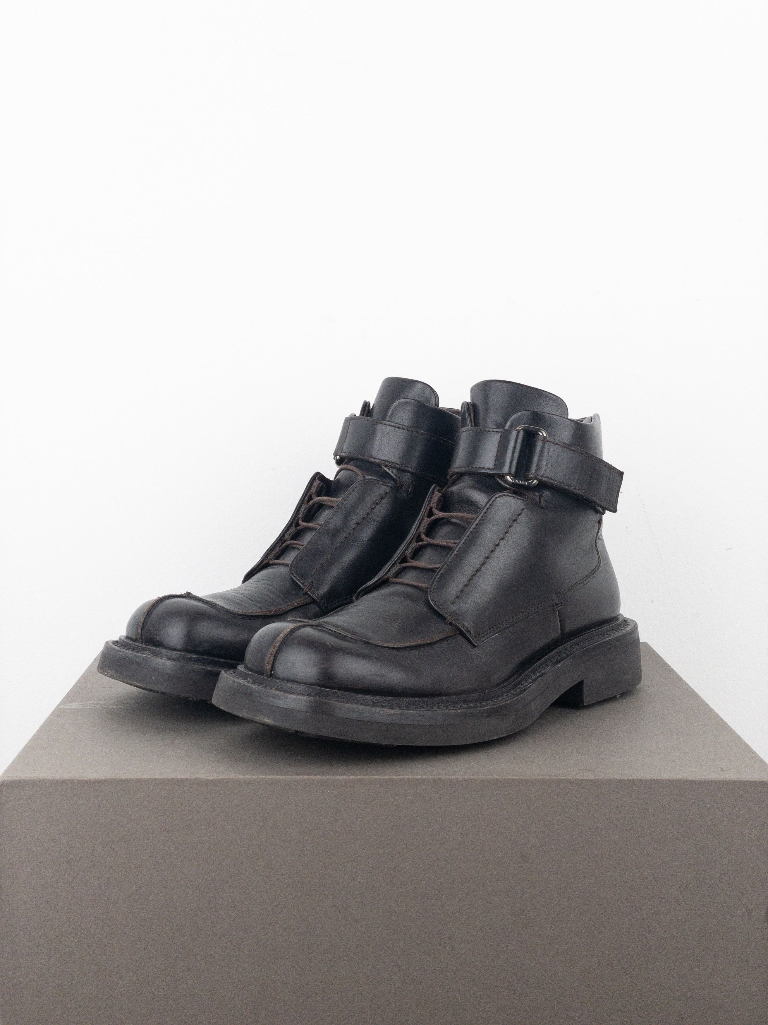 Prada AW99 Square Toe Ankle Combat Boots Size US 7 / EU 40 - 1 Thumbnail