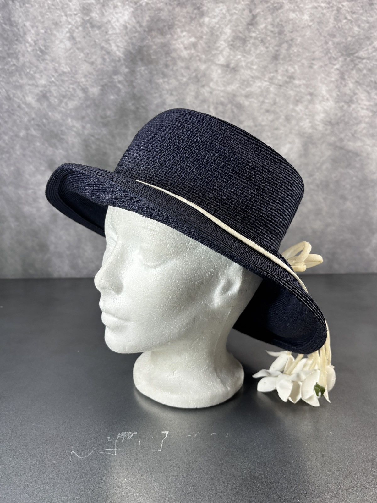 Yves Saint Laurent 1960s Yves Saint Laurent Hat Vintage YSL Straw Cap Floral Size ONE SIZE - 9 Thumbnail