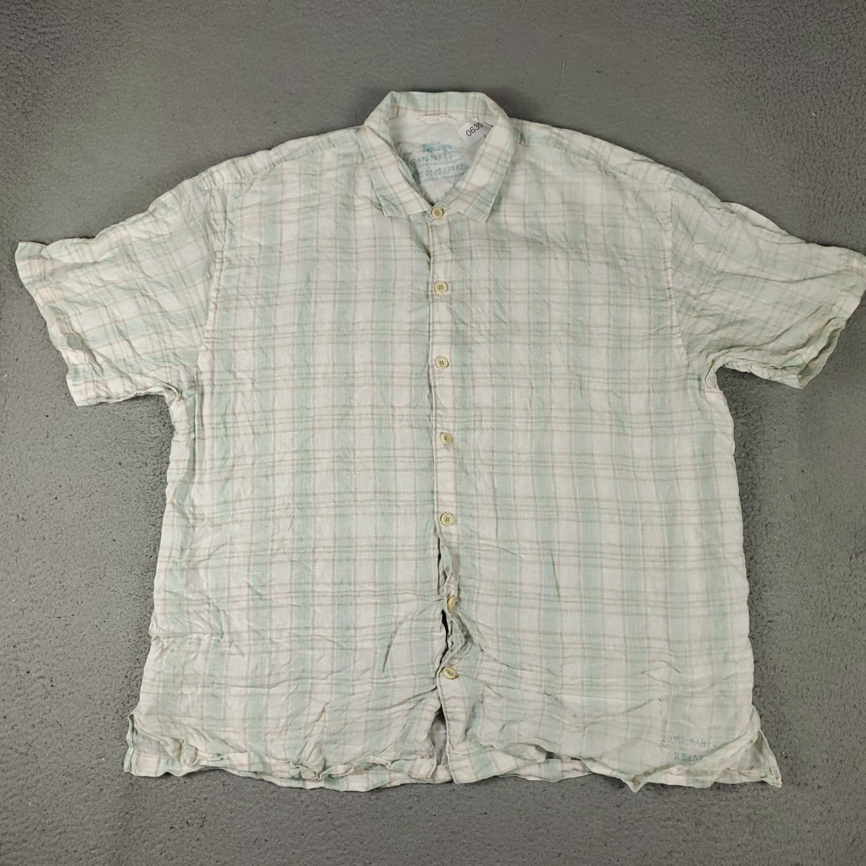 Tommy Bahama Tommy Bahama Button-Up Shirt Mens 2XL Blue Plaid Linen Short Sleeve Tropical Casual Size US XXL / EU 58 / 5 - 2 Thumbnail
