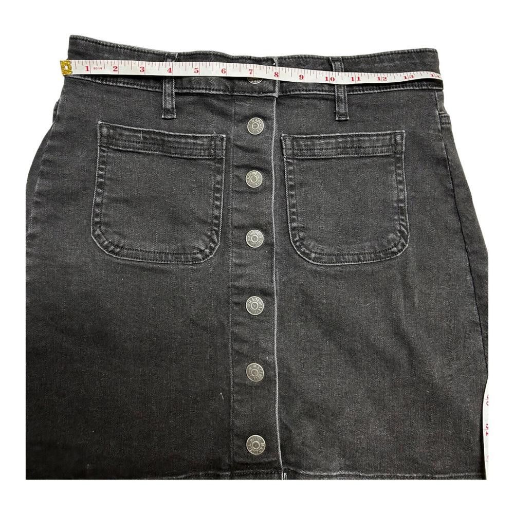Madewell Madewell l Black Denim Front Button Aline Mini Skirt Size 26 Size 26" / US 2 / IT 38 - 5 Thumbnail