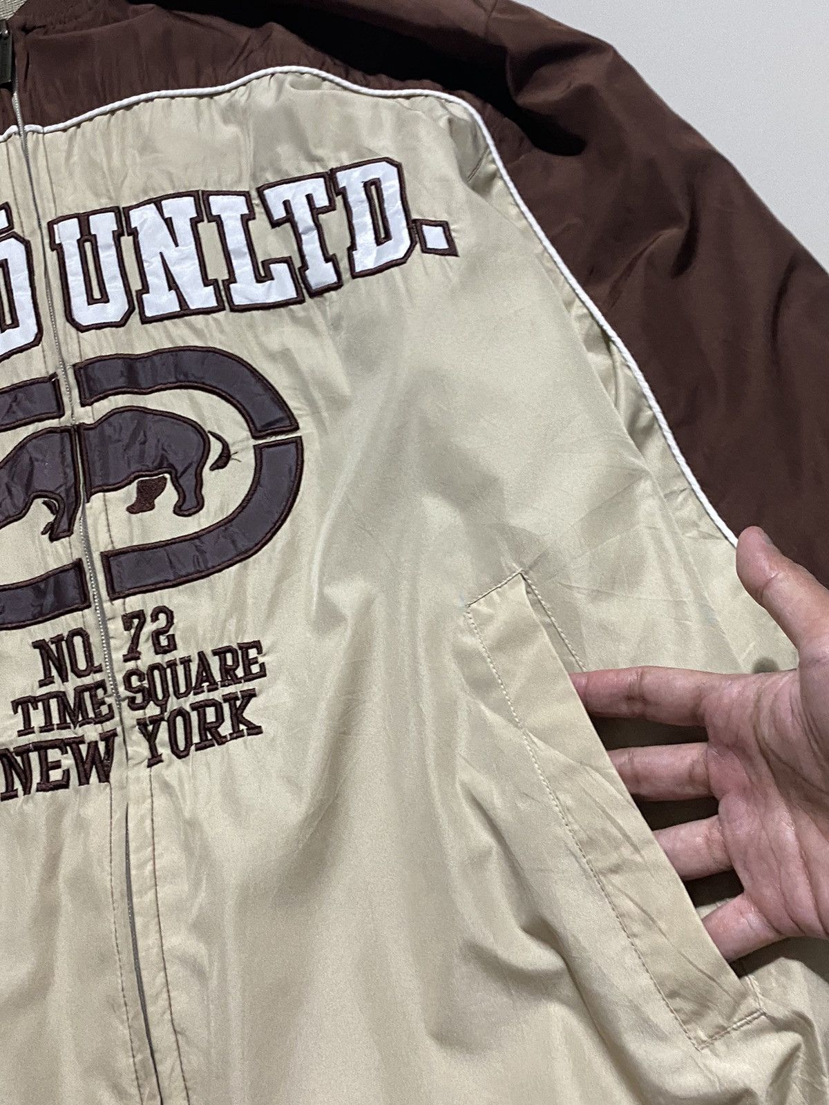 Ecko Unltd. Y2K Ecko Untld Hip Hop Windbreaker Bomber Jacket Brown - M Size US M / EU 48-50 / 2 - 6 Thumbnail