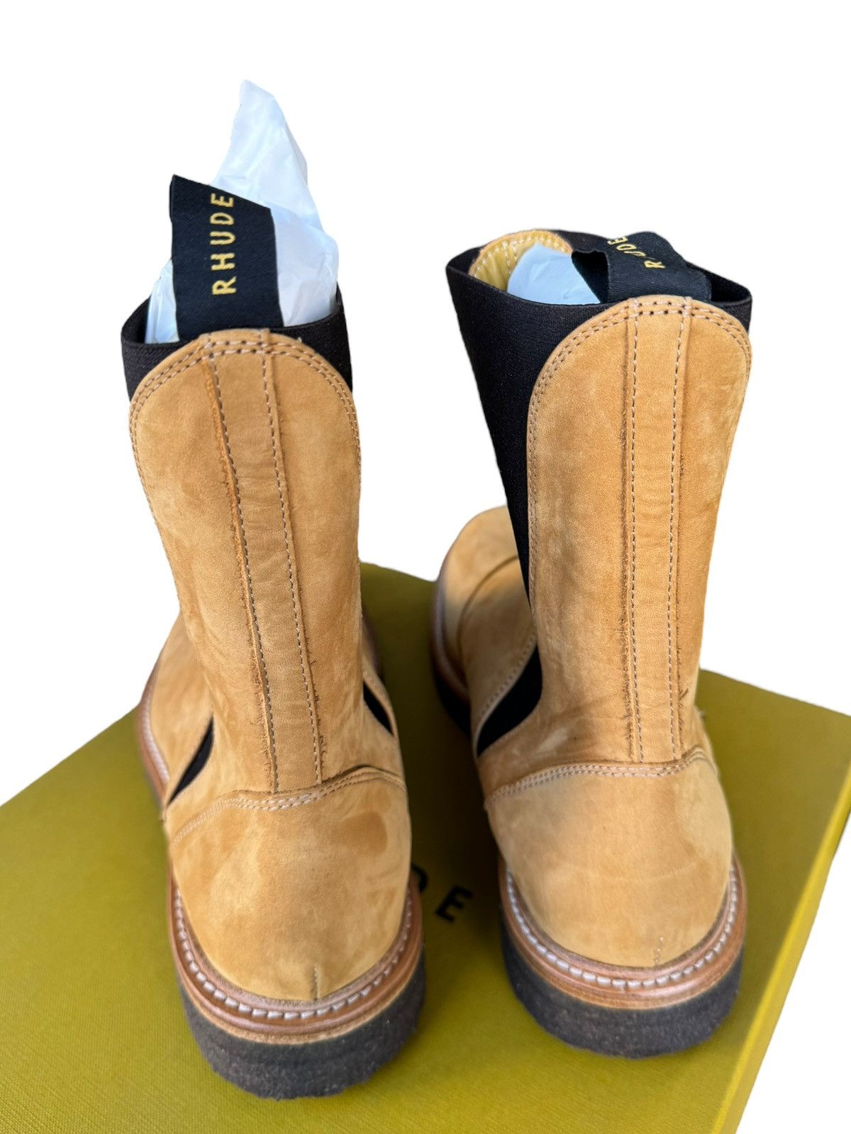 Rhude Unreleased 2020 Tan Mid Chelsea Suede Boot Size US 8 / EU 41 - 7 Thumbnail