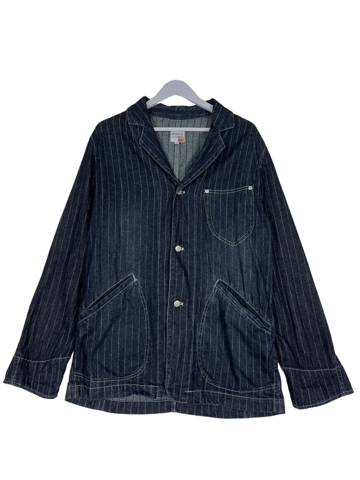 Japanese Brand 🔥 JUNGLE STORM HIKORY STRIPE CHORE JACKET Size US M / EU 48-50 / 2 - 2 Thumbnail