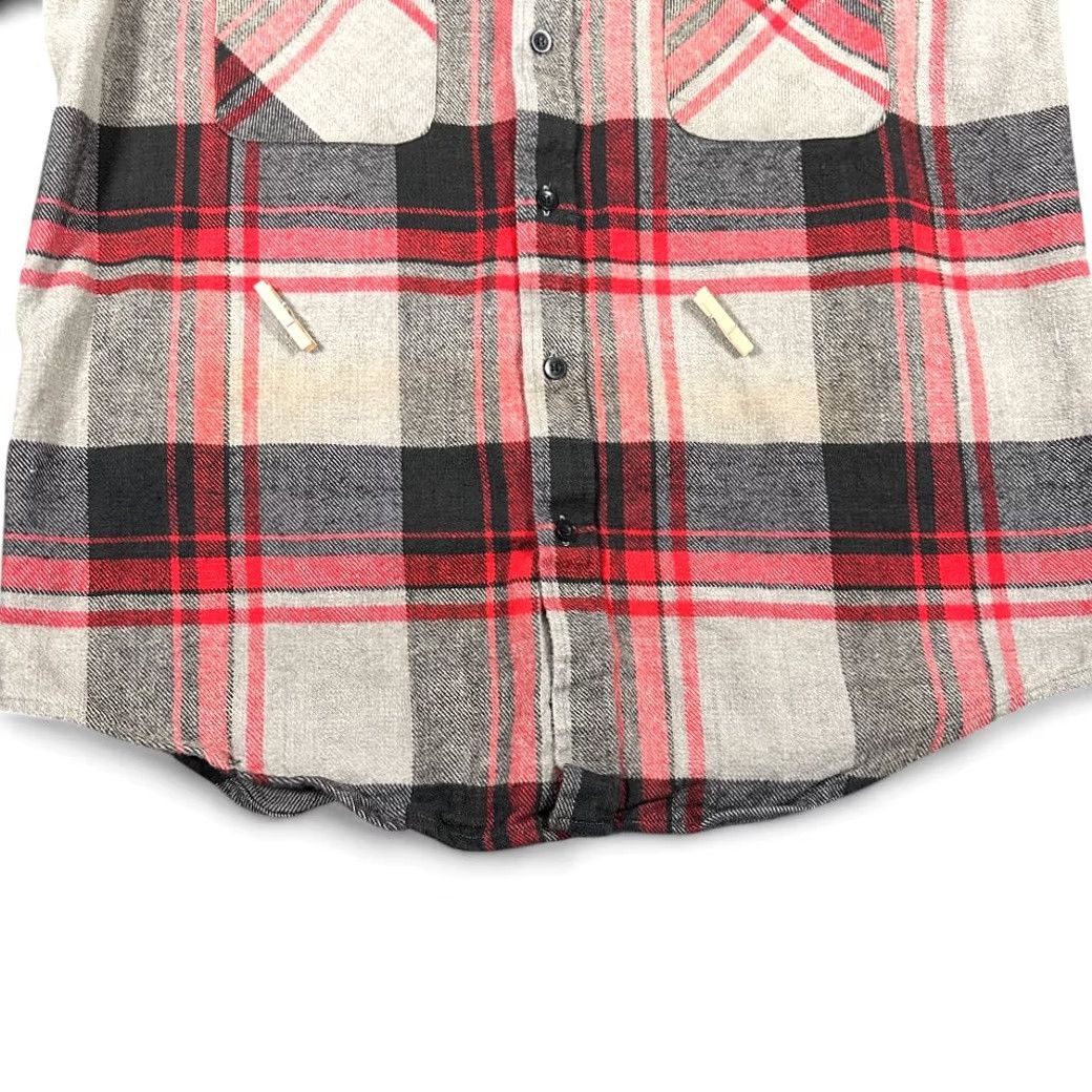 McGregor VINTAGE McGregor Shirt Adult LARGE TALL Gray Plaid Flannel Cotton Workwear 80s Size US L / EU 52-54 / 3 - 7 Thumbnail