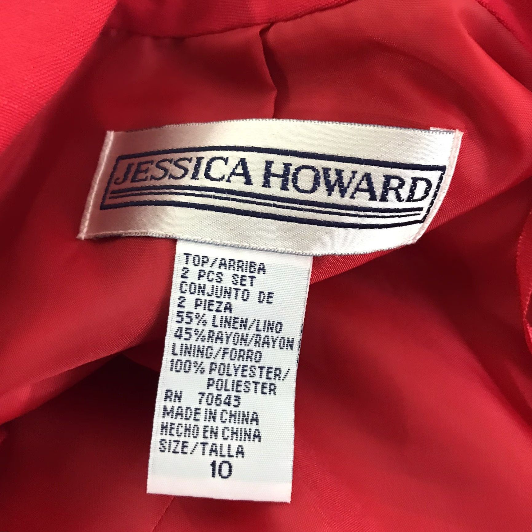 Vintage VINTAGE Jessica Howard Red 2-Piece Suit Set Women’s Size 10 Maxi Dress With Matching Jacket Fall Summer Dressy Size L / US 10 / IT 46 - 5 Thumbnail