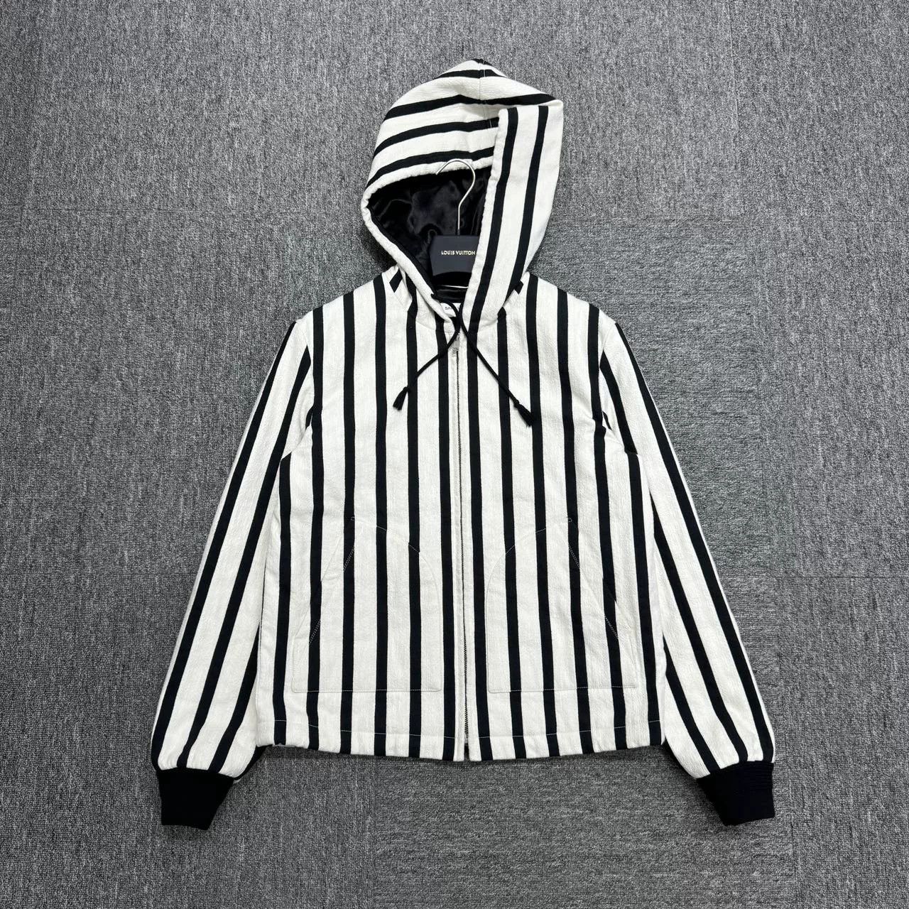 Saint Laurent Paris Saint Laurent Striped Hooded Jacket Size US S / EU 44-46 / 1 - 1 Thumbnail