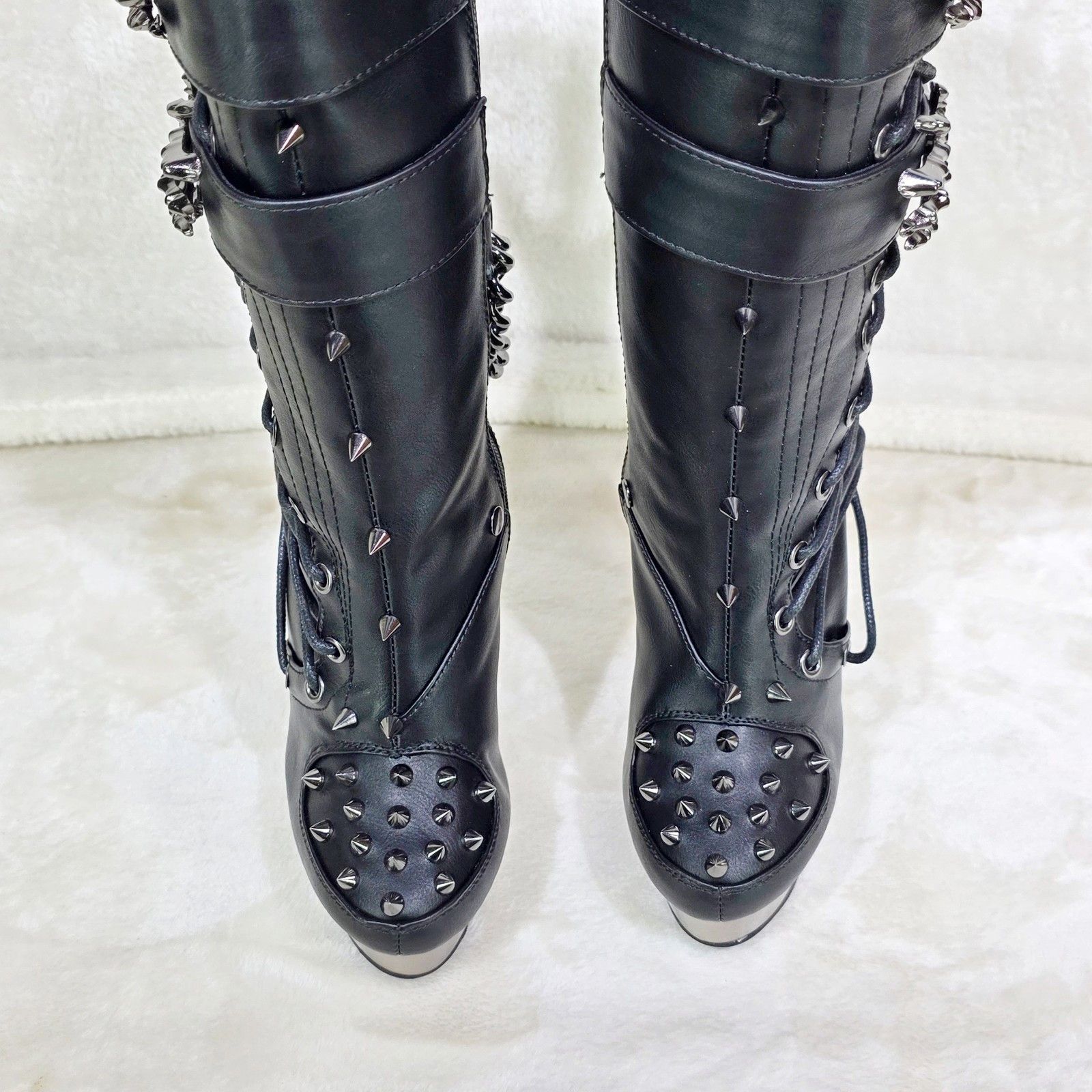 Demonia Cult DEMONIA Muerto Bone Heel Chain Cryptic Skeleton Hand Platfor Size US 9 / IT 39 - 8 Thumbnail