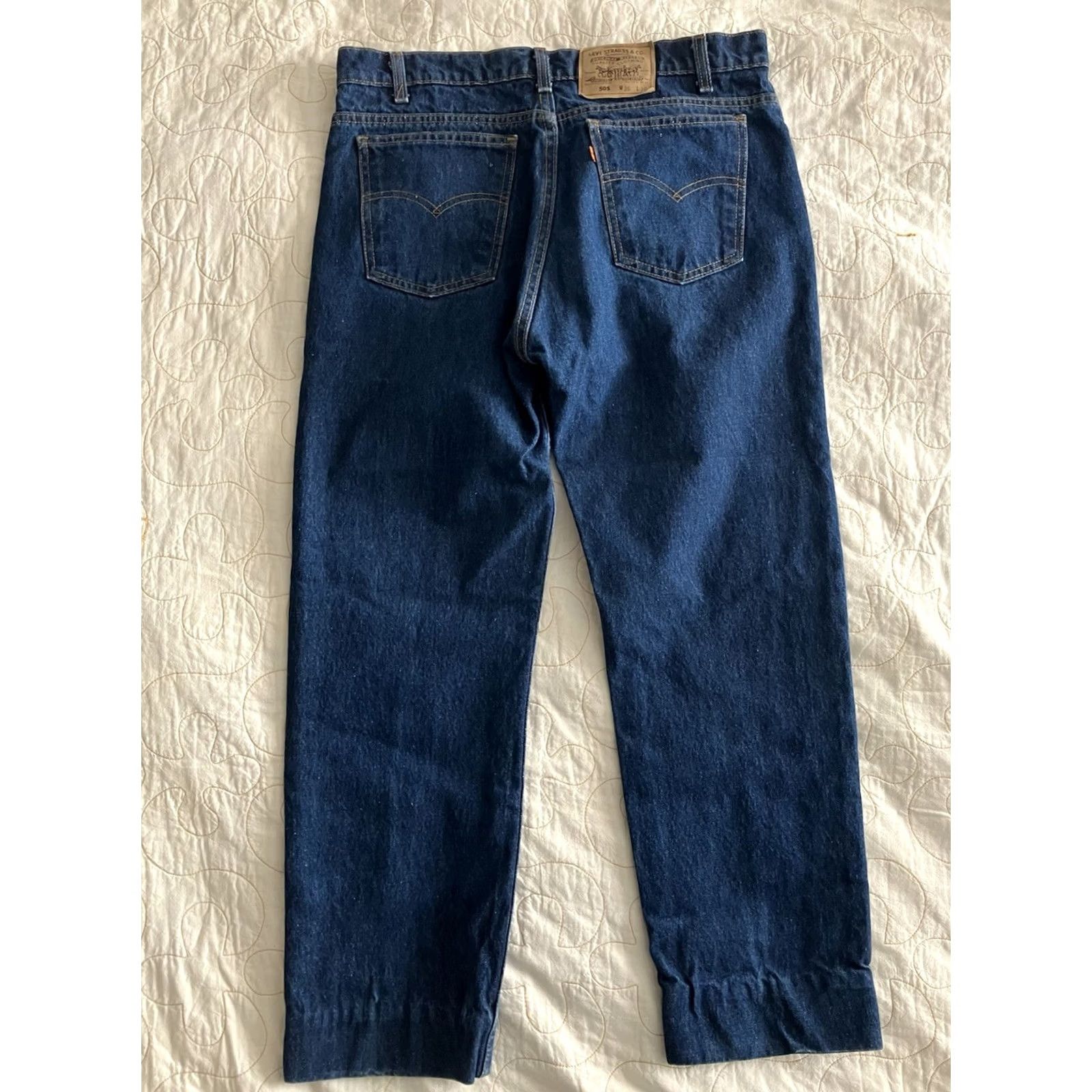 Levi's Levi's 505 Jeans Regular Fit Denim 36x28 Blue Orange Tab 80s 90s Mens Straight Citations: USA Size US 36 / EU 52 - 4 Thumbnail