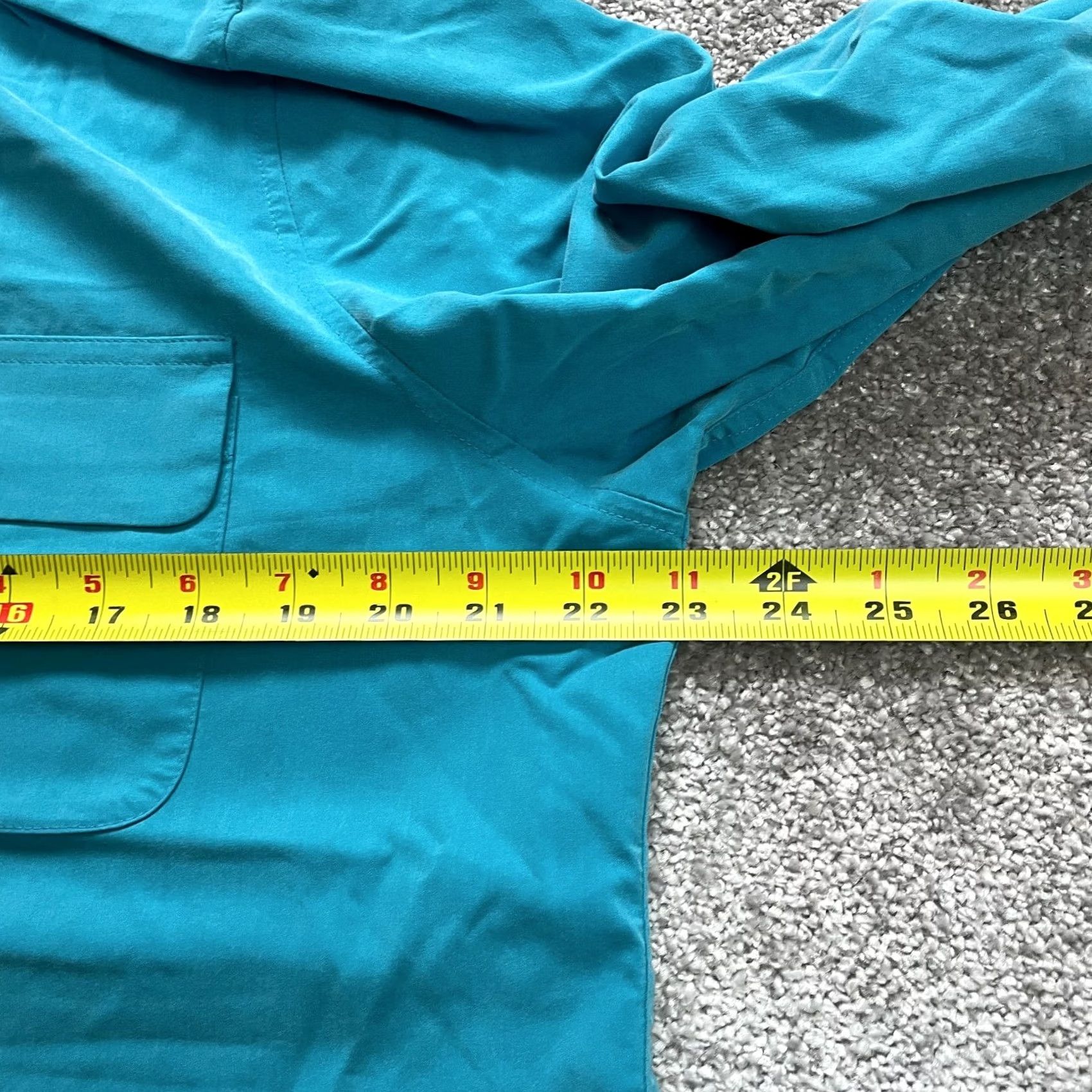 Vintage Chico's Button Up Blouse Shirt Womens 12 Teal Blue Casual Sleeve Collared Knit Modal Polyester Spandex Stars Pockets Vintage No Size XL / US 12-14 / IT 48-50 - 4 Thumbnail