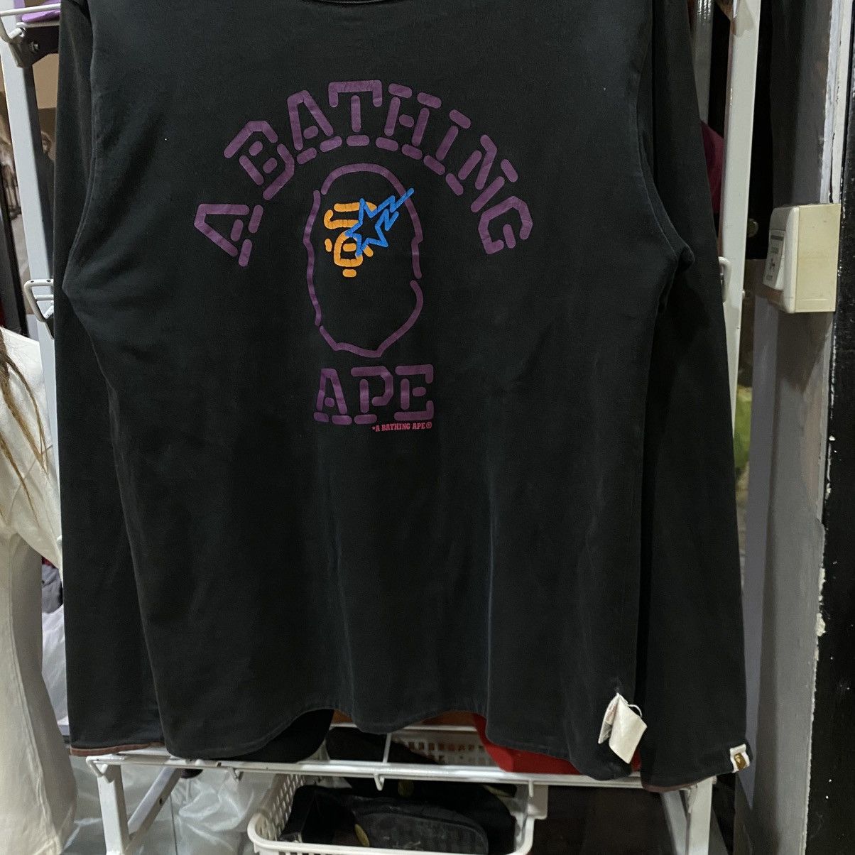 Bape BAPE reversible T-shirt stripe × neon college logo Size US M / EU 48-50 / 2 - 6 Thumbnail