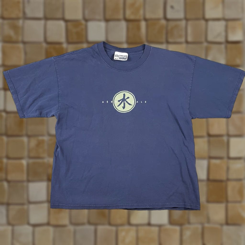 Vintage VINTAGE Aeropostale Y2K Chinese Water Logo T-Shirt Men's XL Blue Faded Grunge 90s Skater Size US XL / EU 56 / 4 - 1 Thumbnail