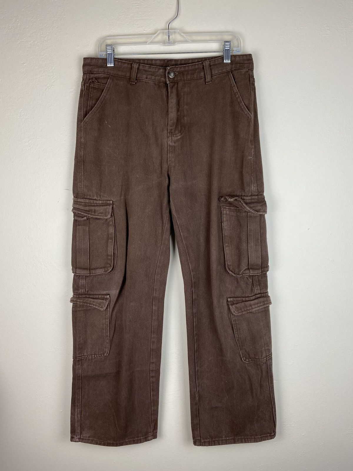 Japanese Brand Crazy Vintage Brown Multi Pocket Cargo Pants Baggy Y2k rare Size US 32 / EU 48 - 1 Thumbnail
