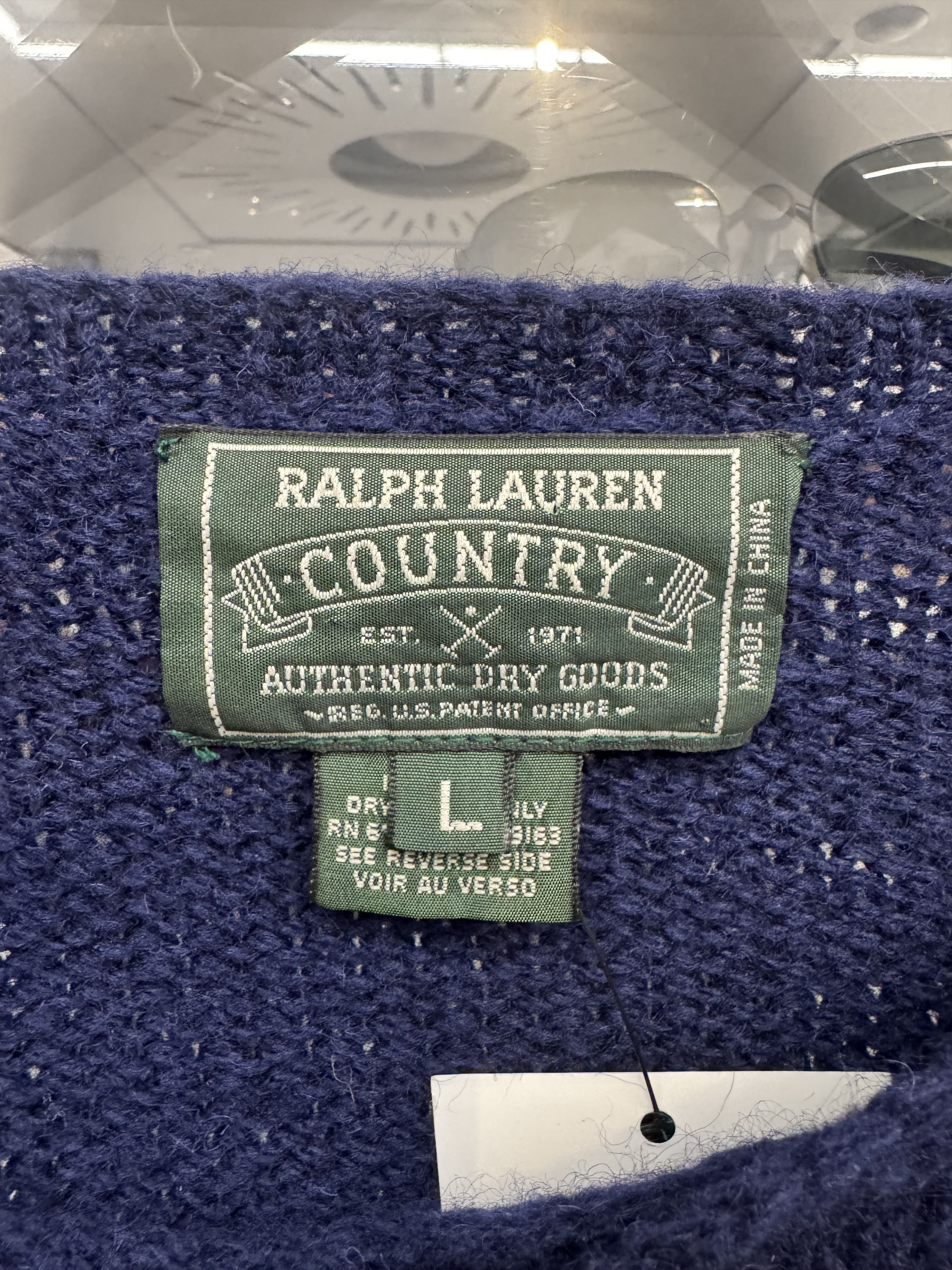 Ralph Lauren Vintage RL American Flag Sweater Size US L / EU 52-54 / 3 - 2 Thumbnail