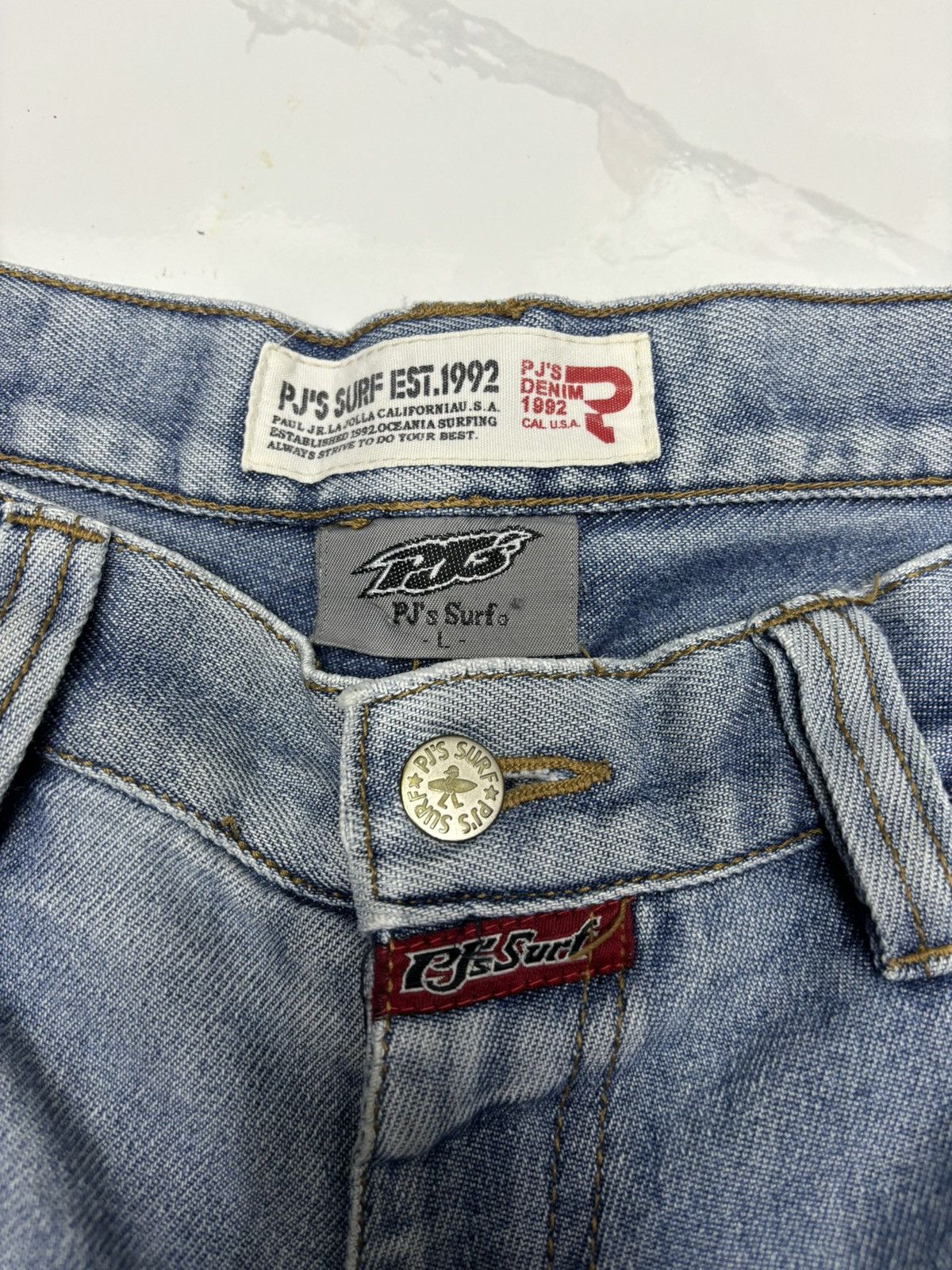 Other 🔥PJ'S SURF BAGGY CARGO DENIM JEANS MULTI POCKET DISTRESS Size US 32 / EU 48 - 10 Thumbnail