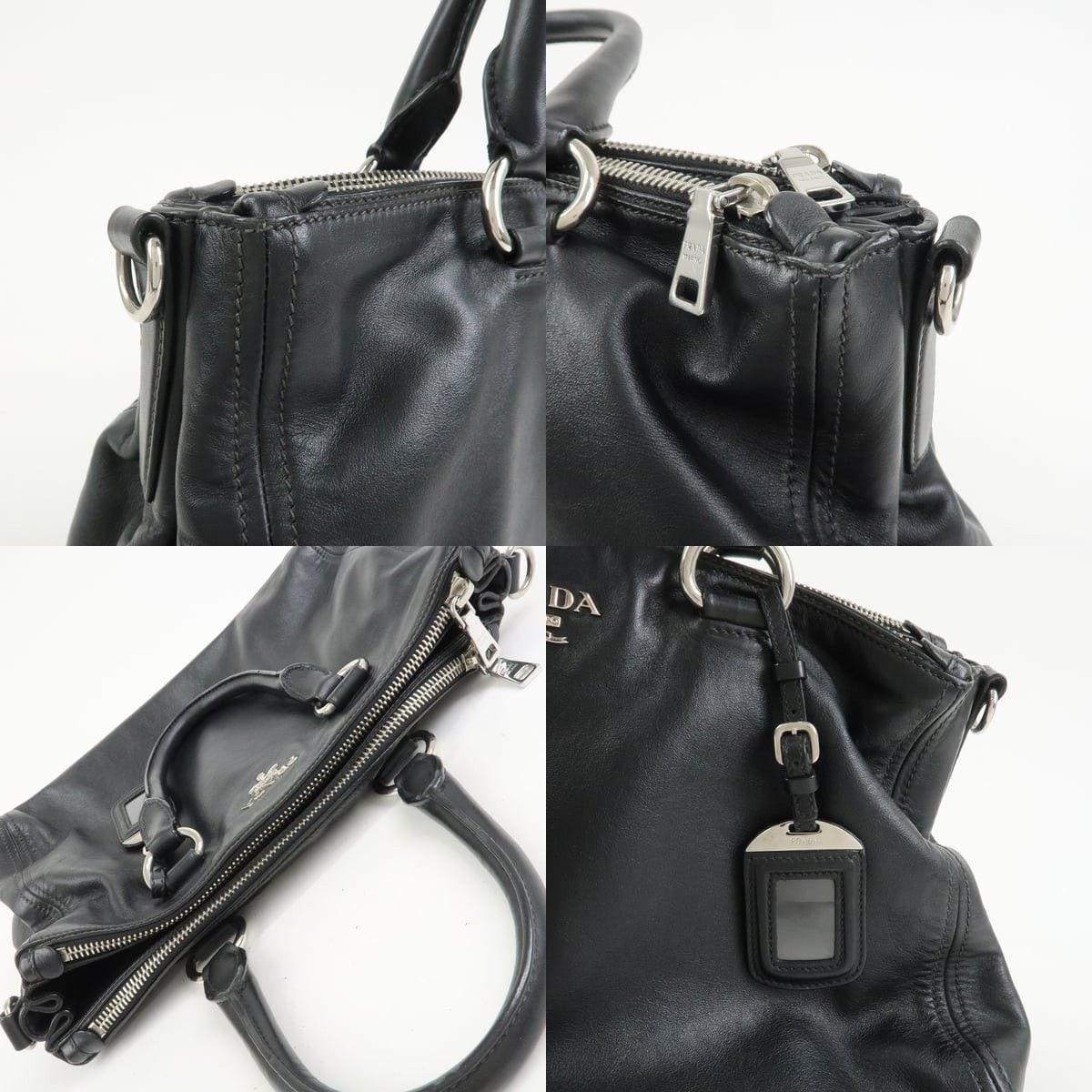 Prada Prada Logo Calfskin Satchel Black Size ONE SIZE - 6 Thumbnail
