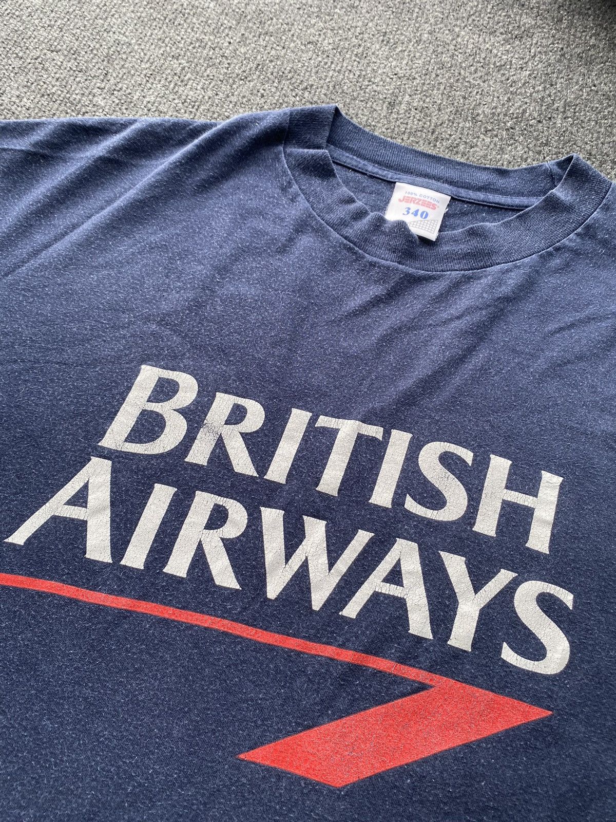 Band Tees 🔥90s British Airways faded blue tee mens jerzees Size US XL / EU 56 / 4 - 2 Thumbnail