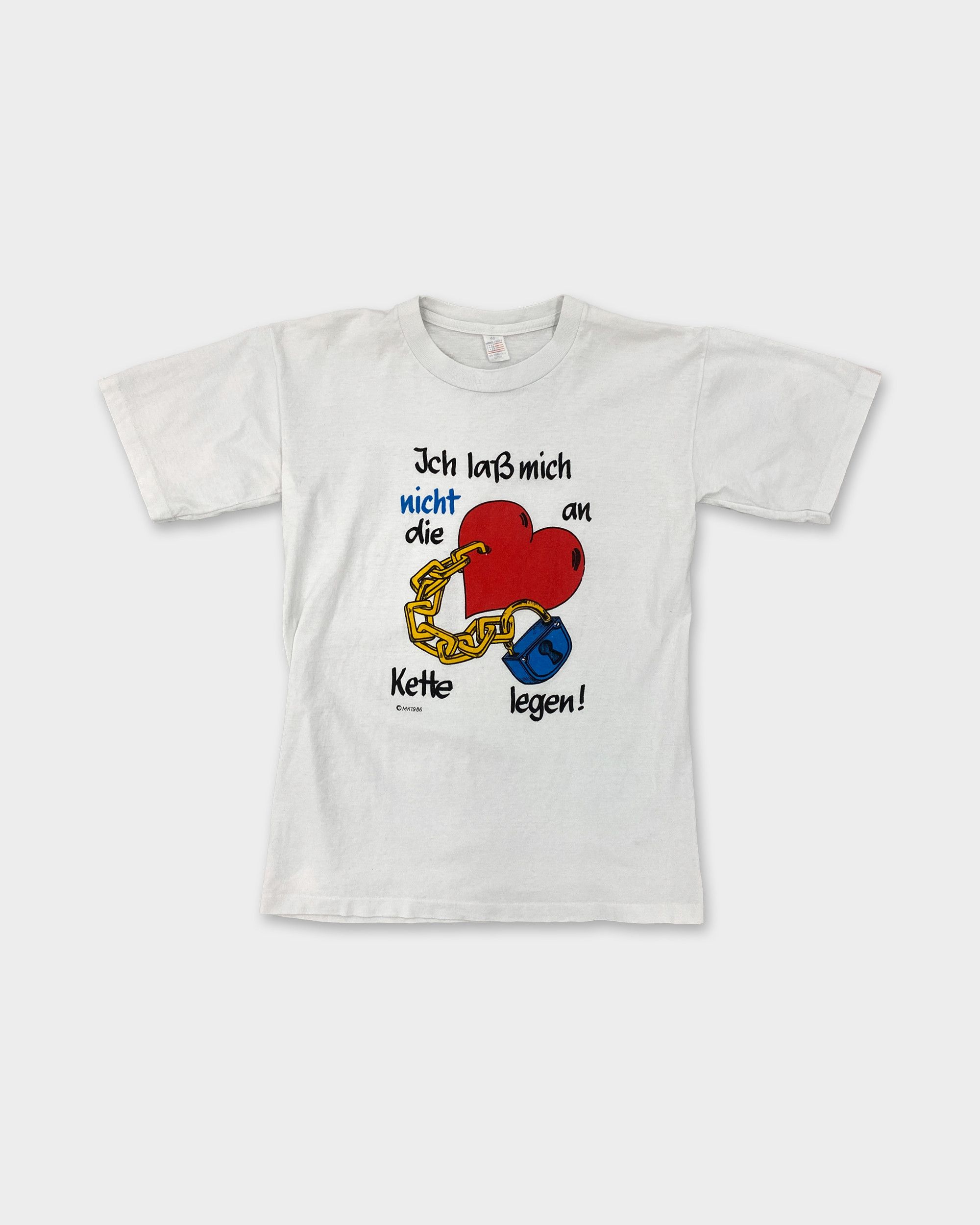 Vintage 1986 Heart Single Stitch T-Shirt Size US M / EU 48-50 / 2 - 1 Thumbnail
