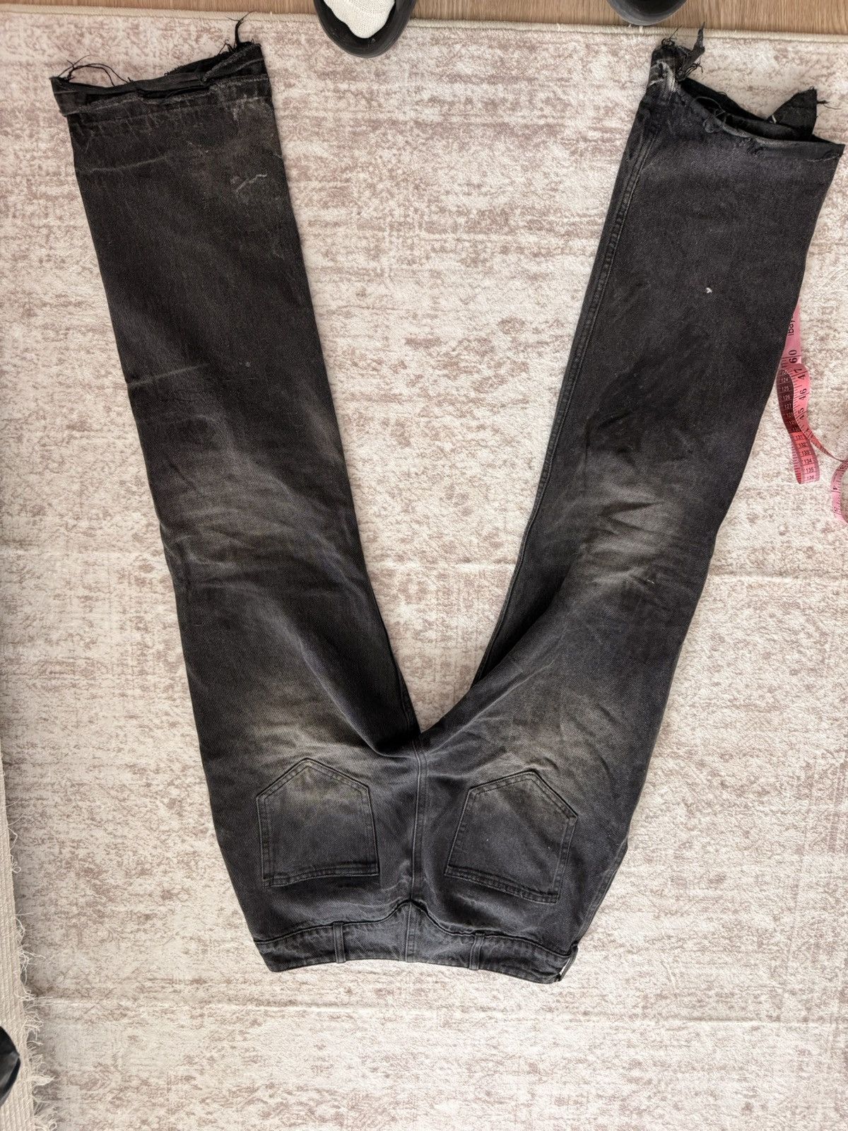 Other Distressed Black Denim Jeans with Frayed Hem Size US 31 - 3 Thumbnail